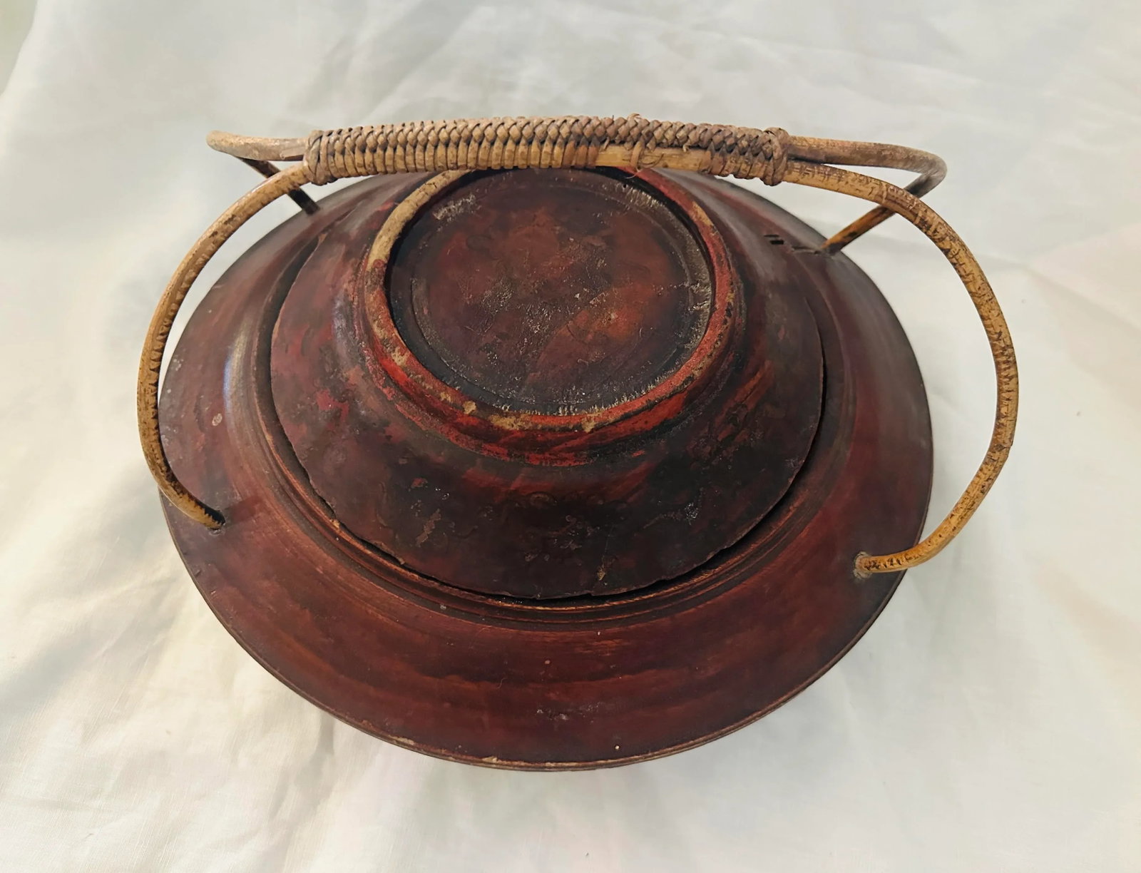 Antique Chinese Wood Food Basket - 6