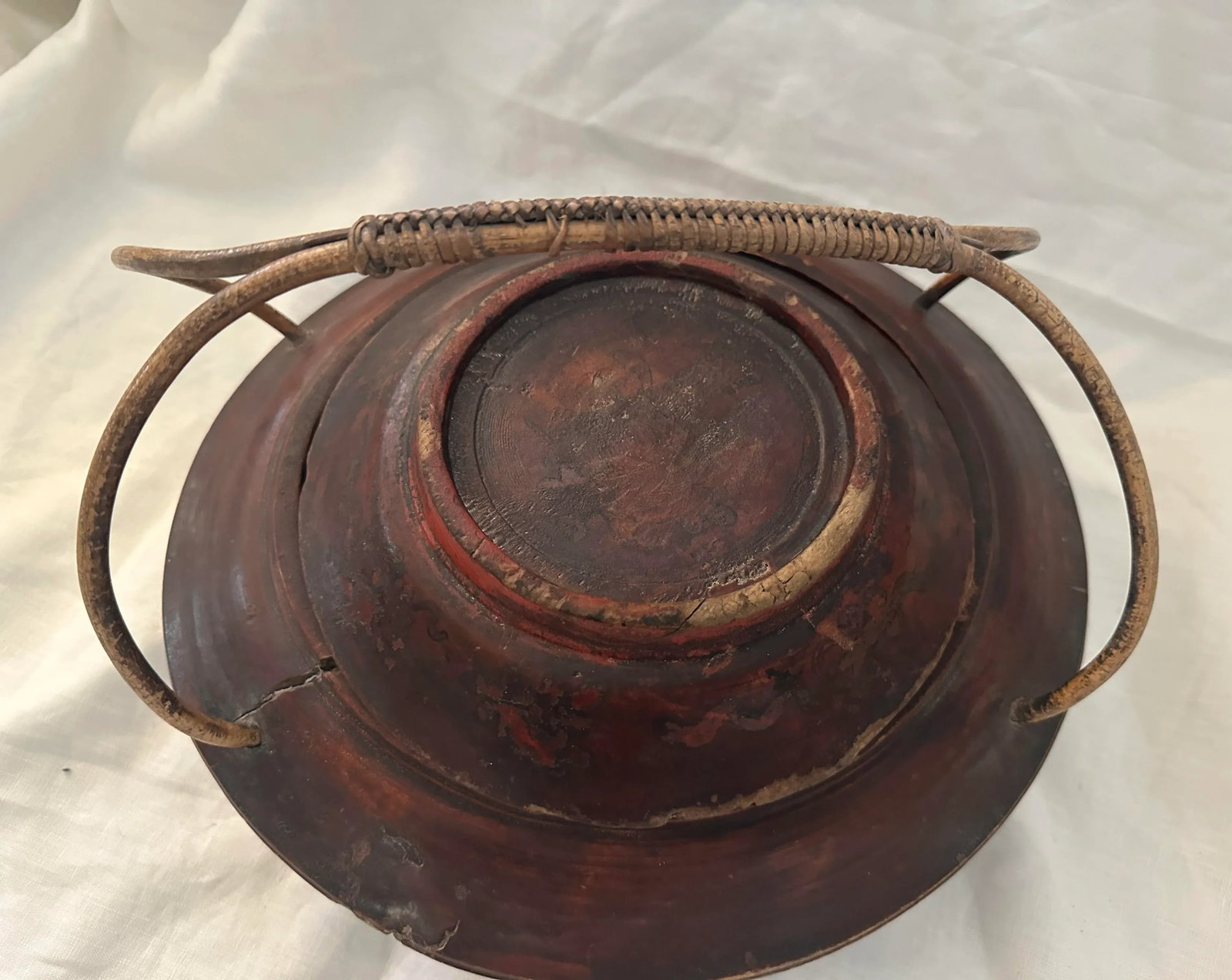 Antique Chinese Wood Food Basket - 8
