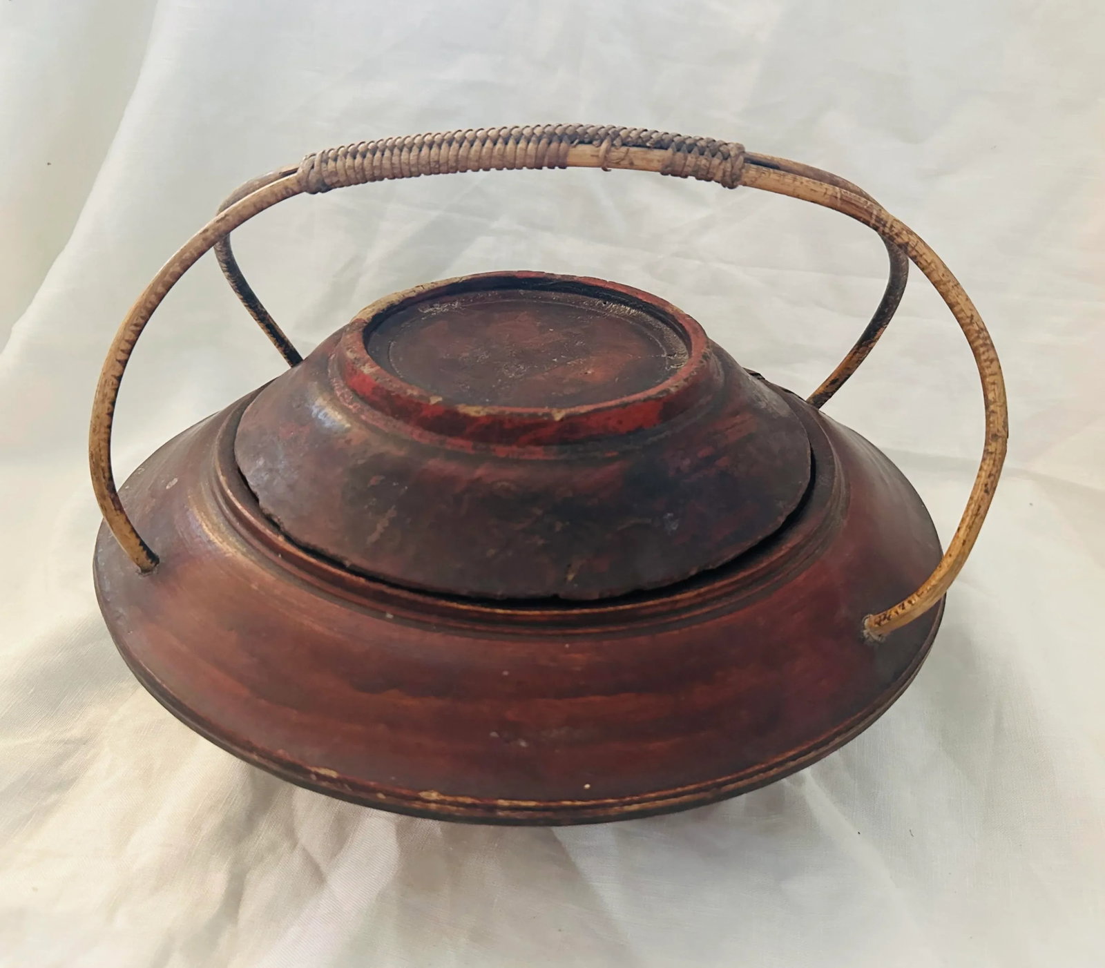 Antique Chinese Wood Food Basket - 9