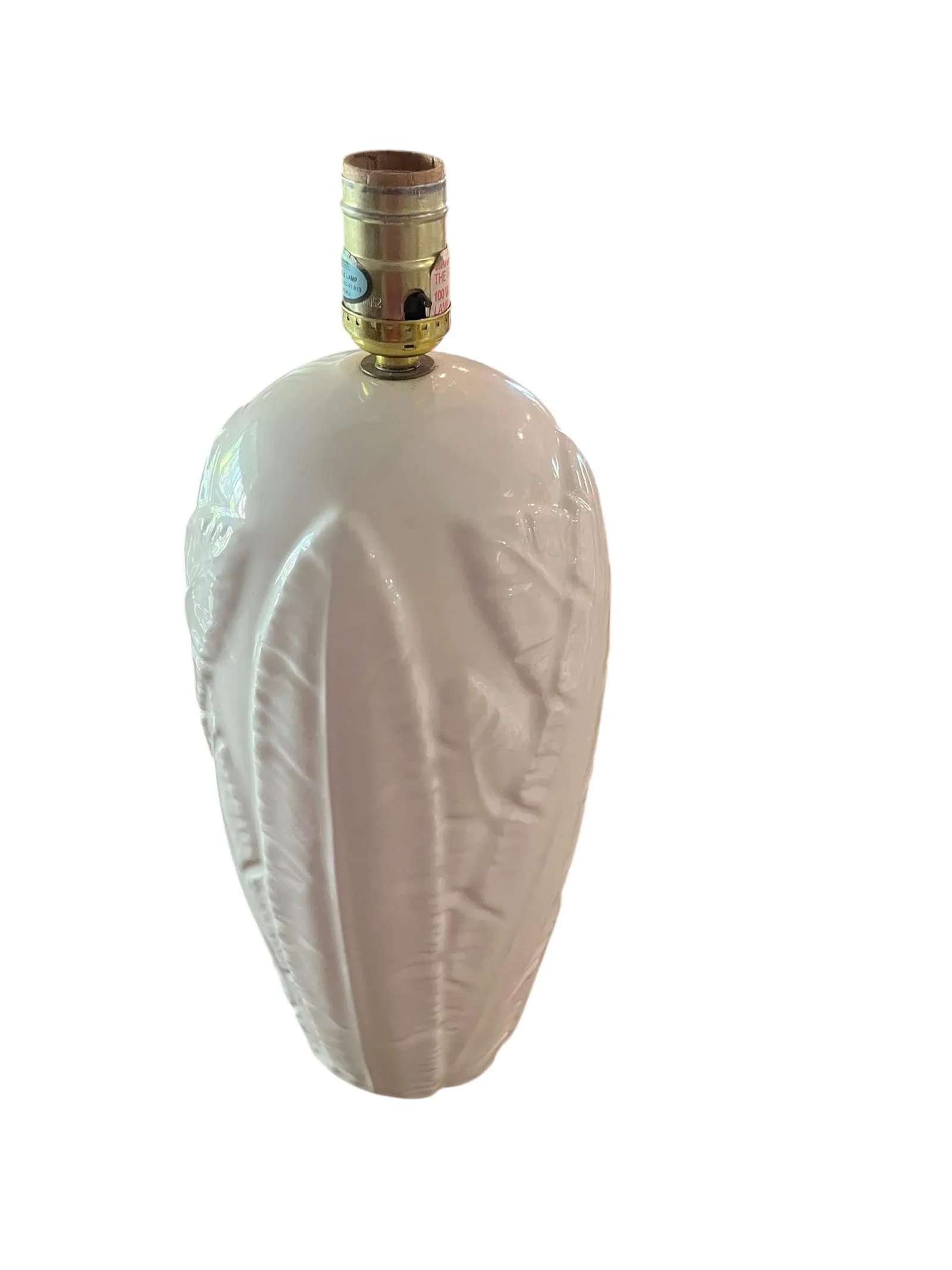 1970's Palm Beach Style White Ceramic Table Lamp - 3