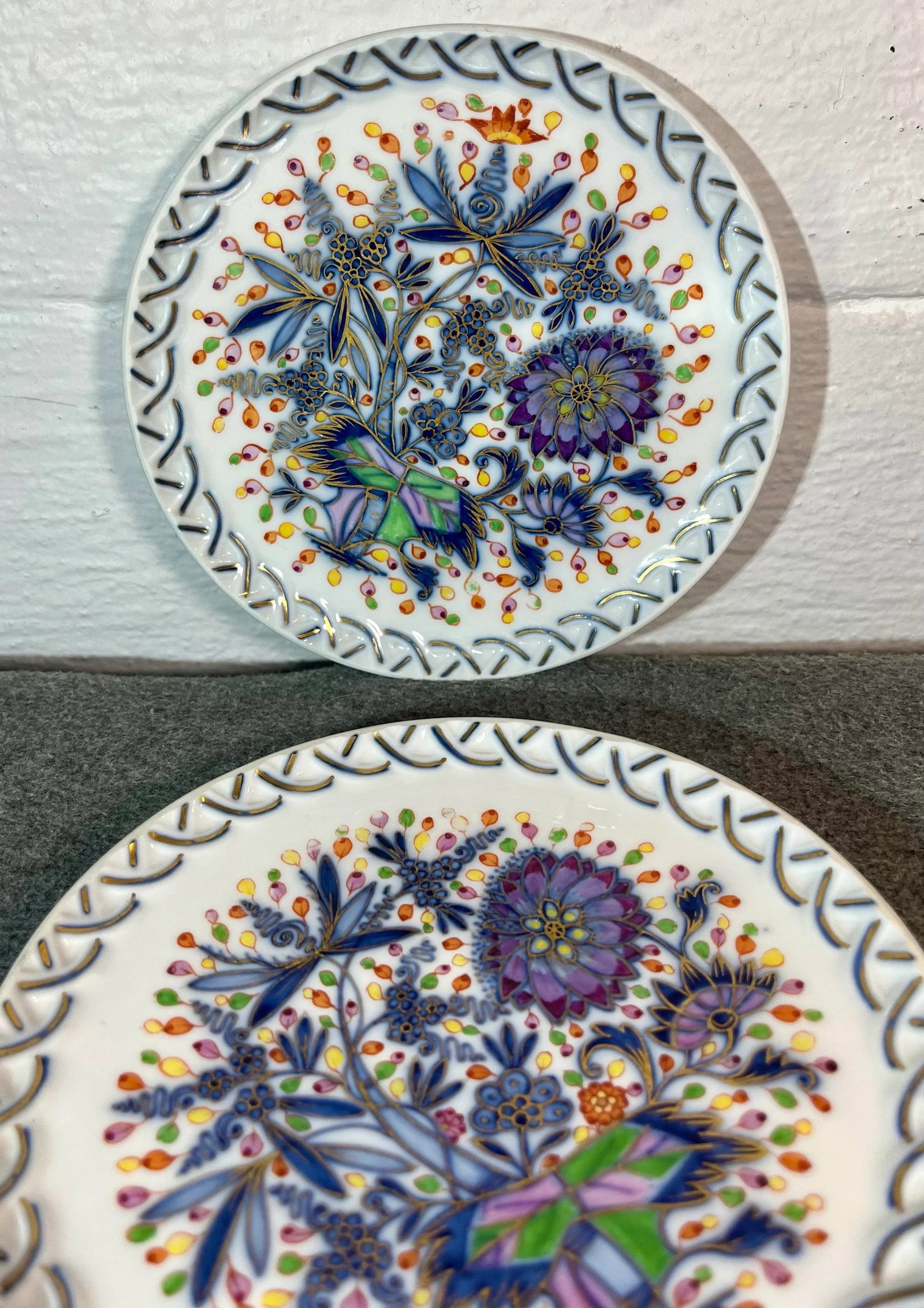 Antique Meissen, Germany Hand Painted Porcelain Side Plates- Set of 2 - 2