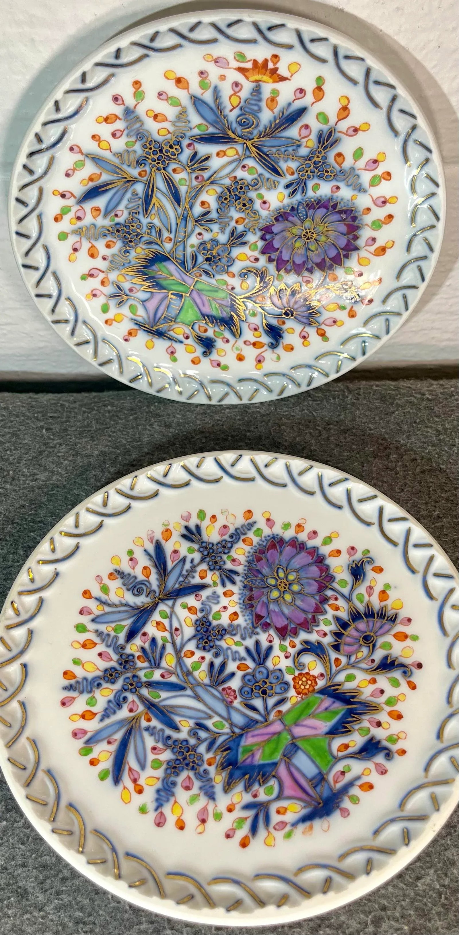 Antique Meissen, Germany Hand Painted Porcelain Side Plates- Set of 2 - 3
