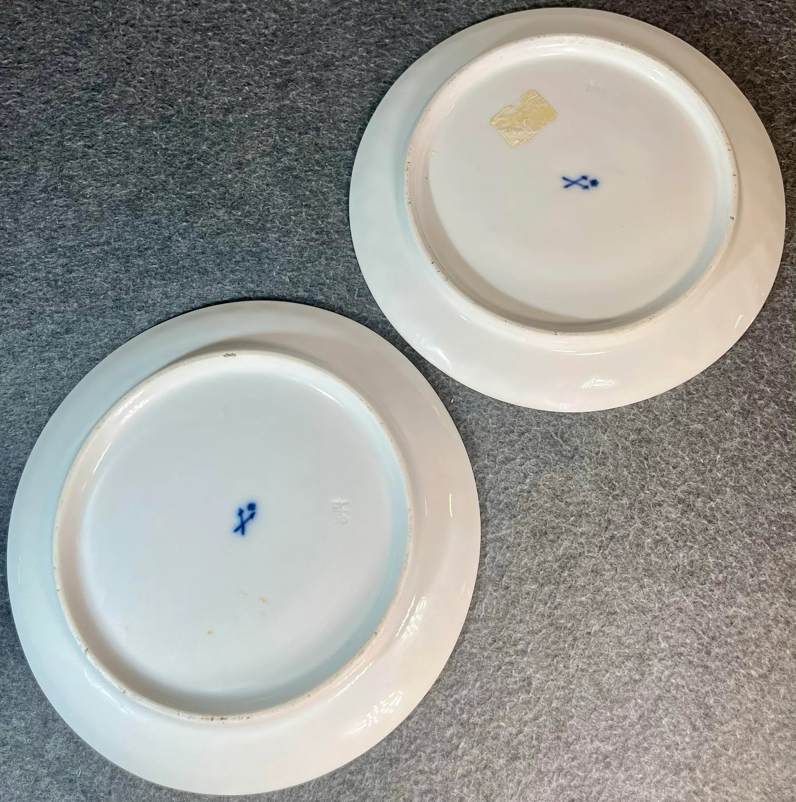 Antique Meissen, Germany Hand Painted Porcelain Side Plates- Set of 2 - 6