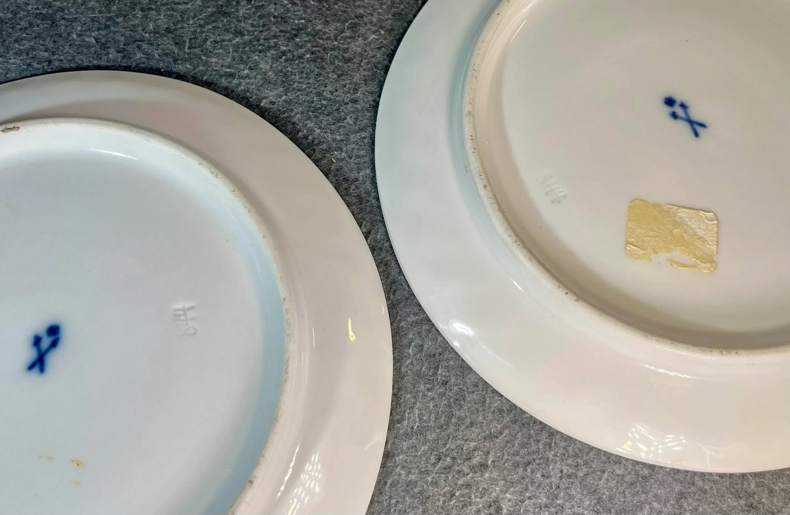 Antique Meissen, Germany Hand Painted Porcelain Side Plates- Set of 2 - 7