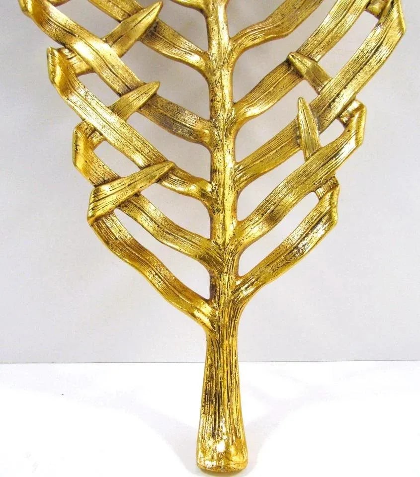 Michael Aram Signed Large Gold Palm Leaf Centerpiece Platter - 4