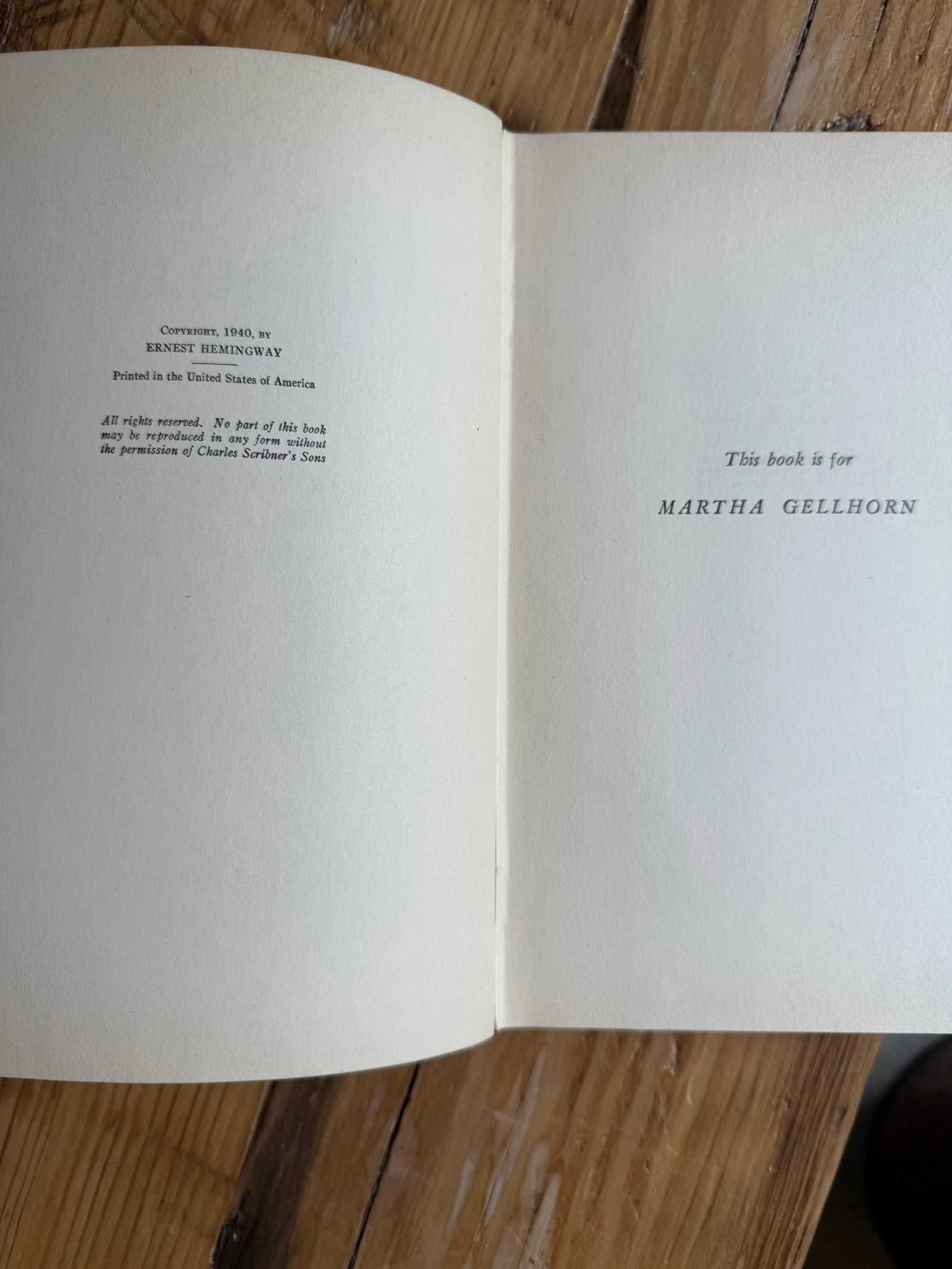 1940 Edition Ernest Hemingway for Whom the Bell Tolls Hardcover Book - 4