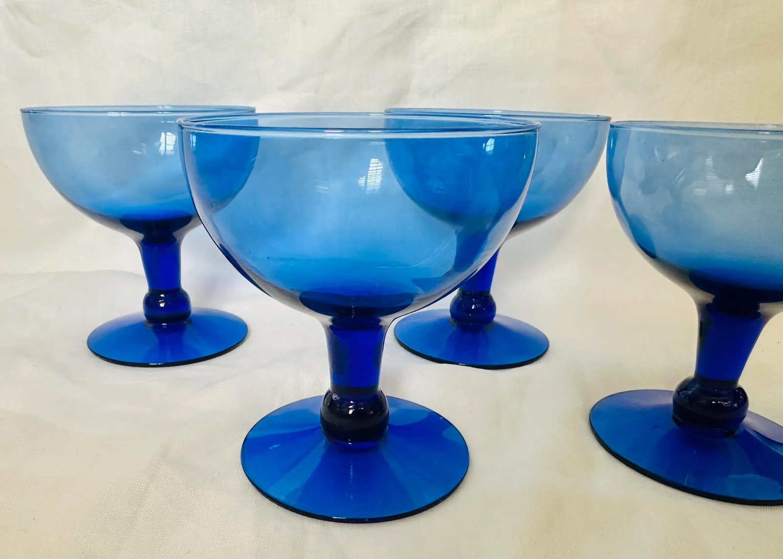 Royal Blue Champagne Coupe Glasses-Set of 4 - 2