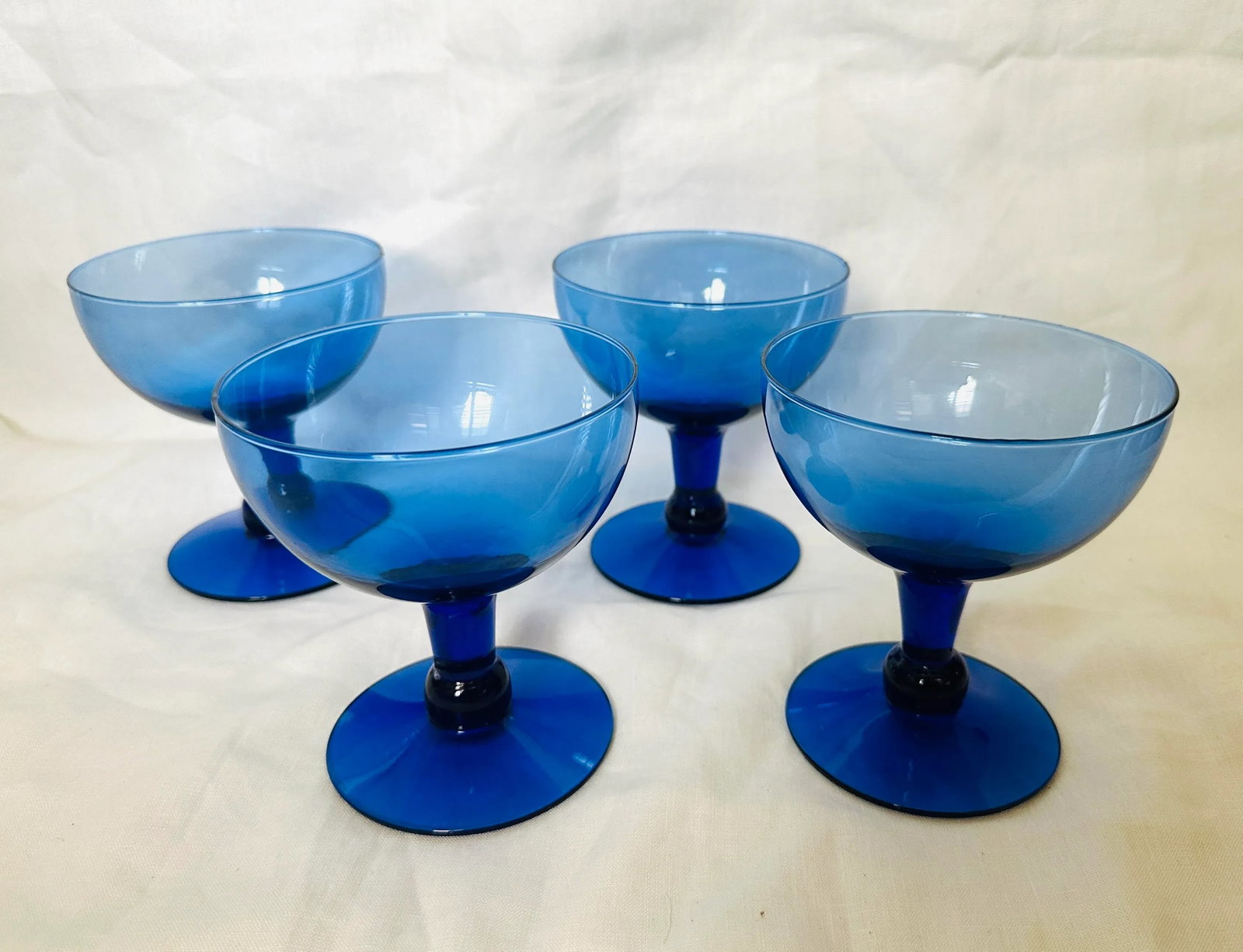 Royal Blue Champagne Coupe Glasses-Set of 4 - 5