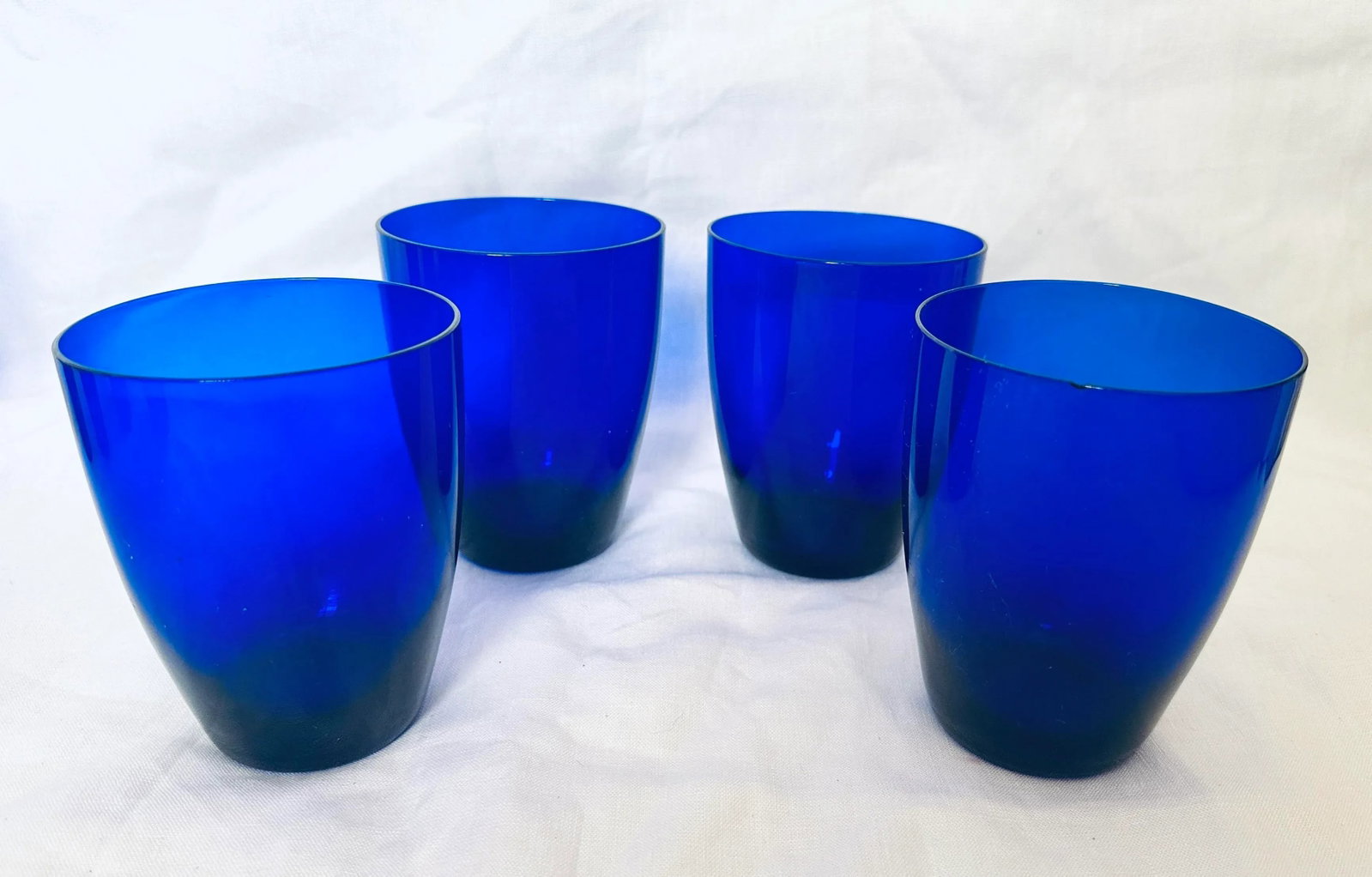 Vintage Set of 8 Cobalt Blue Glassware - 2