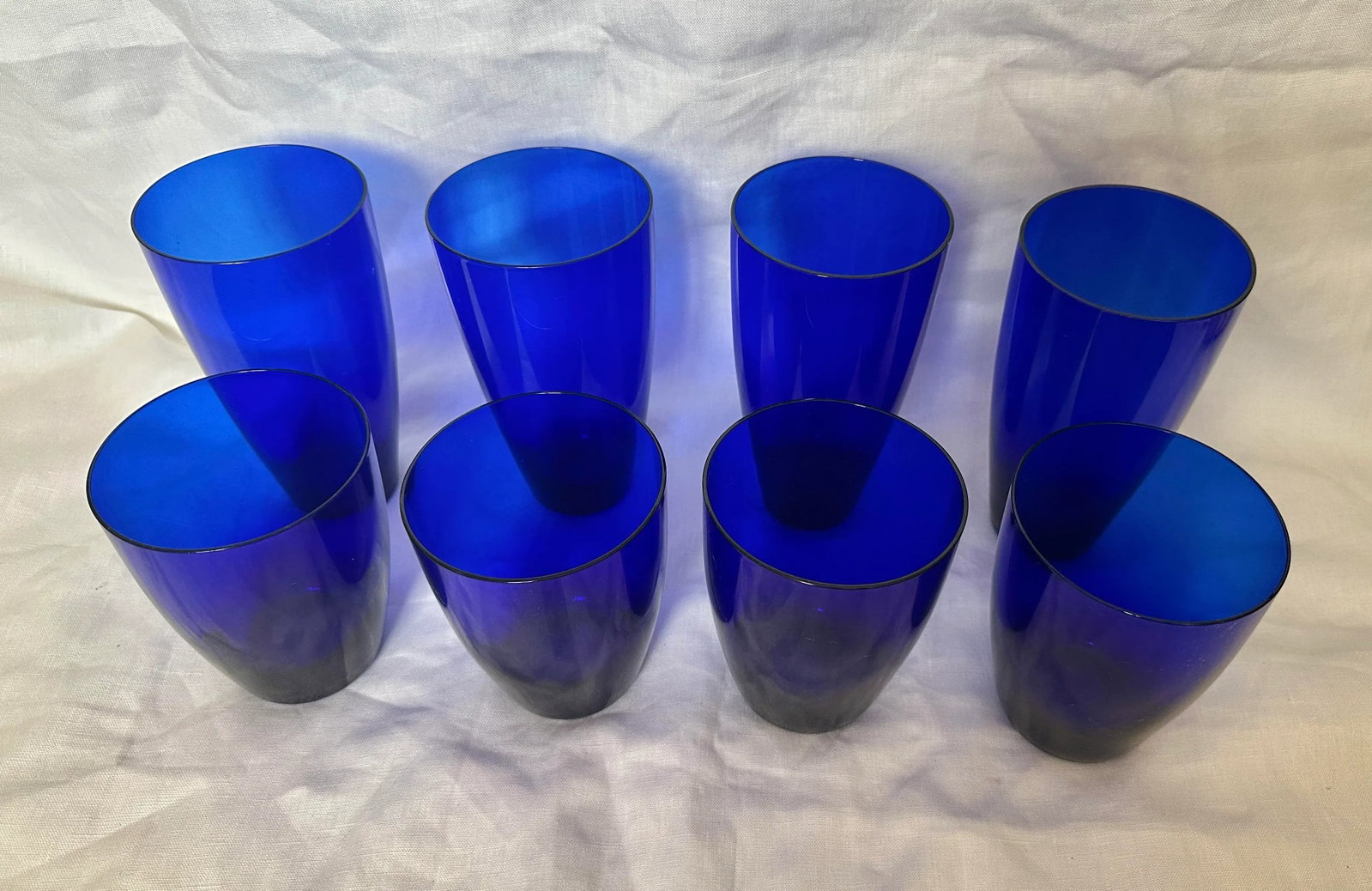 Vintage Set of 8 Cobalt Blue Glassware - 4