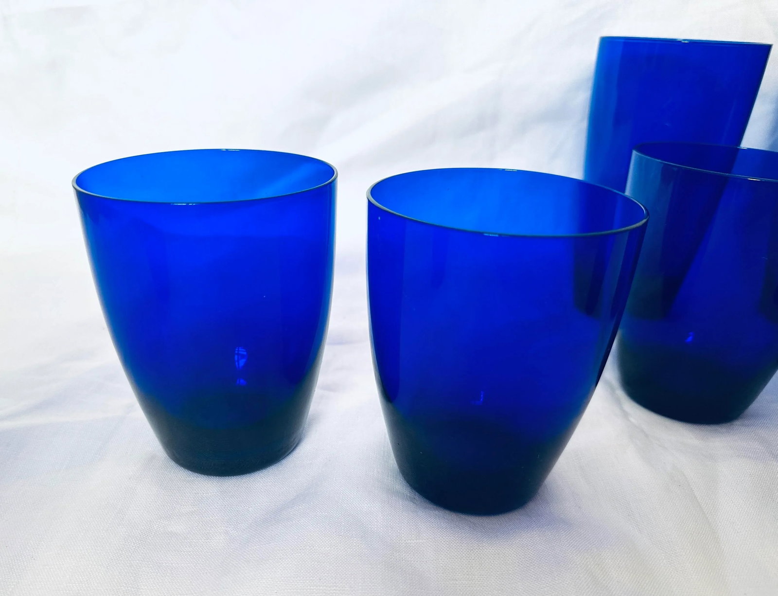 Vintage Set of 8 Cobalt Blue Glassware - 5