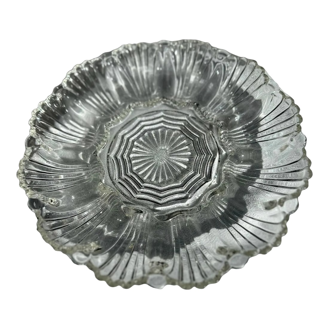 Vintage Anchor Hocking Glass Egg Oyster Serving Plate (1 of 5)