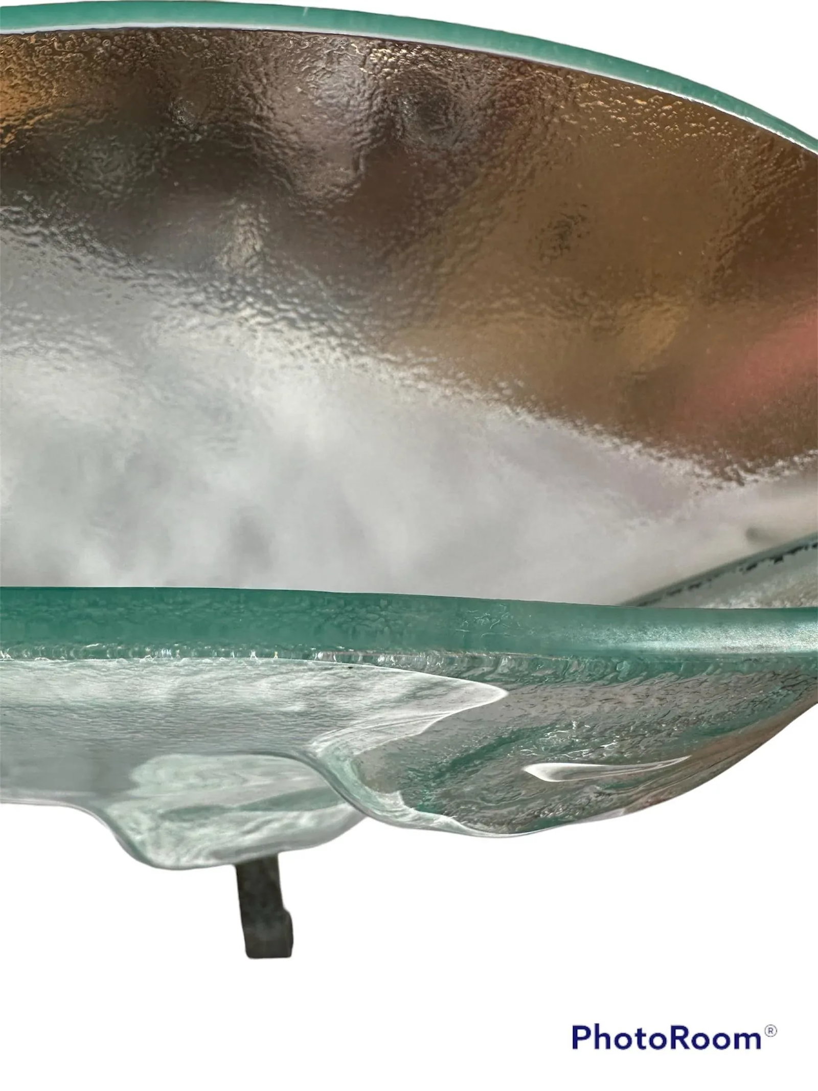 Studio Art Glass Fan Vase Wrought Iron Stand - 8