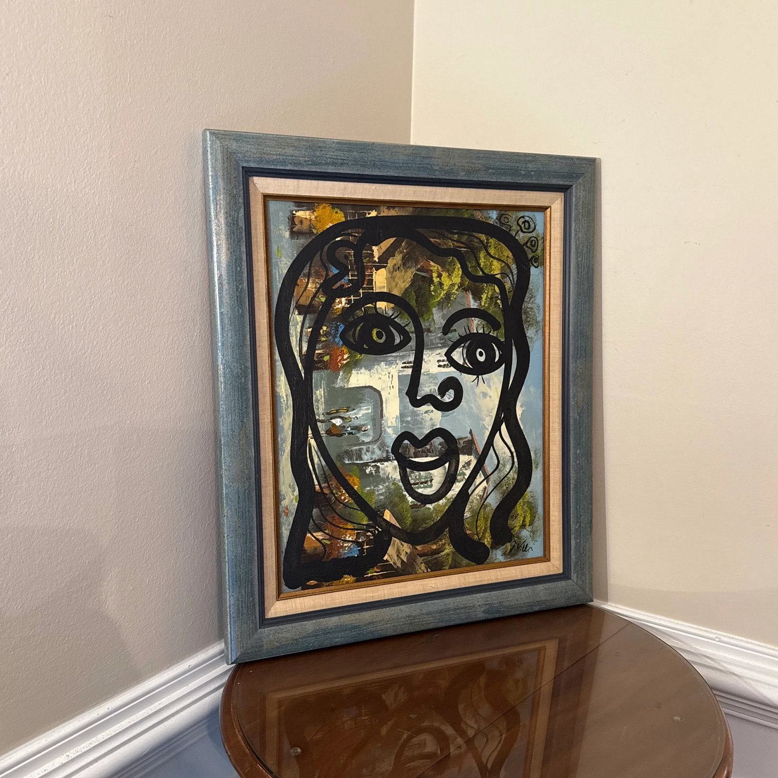 1970s Vintage Abstract Portraiture, Painting by Peter Robert Keil, Framed - 3