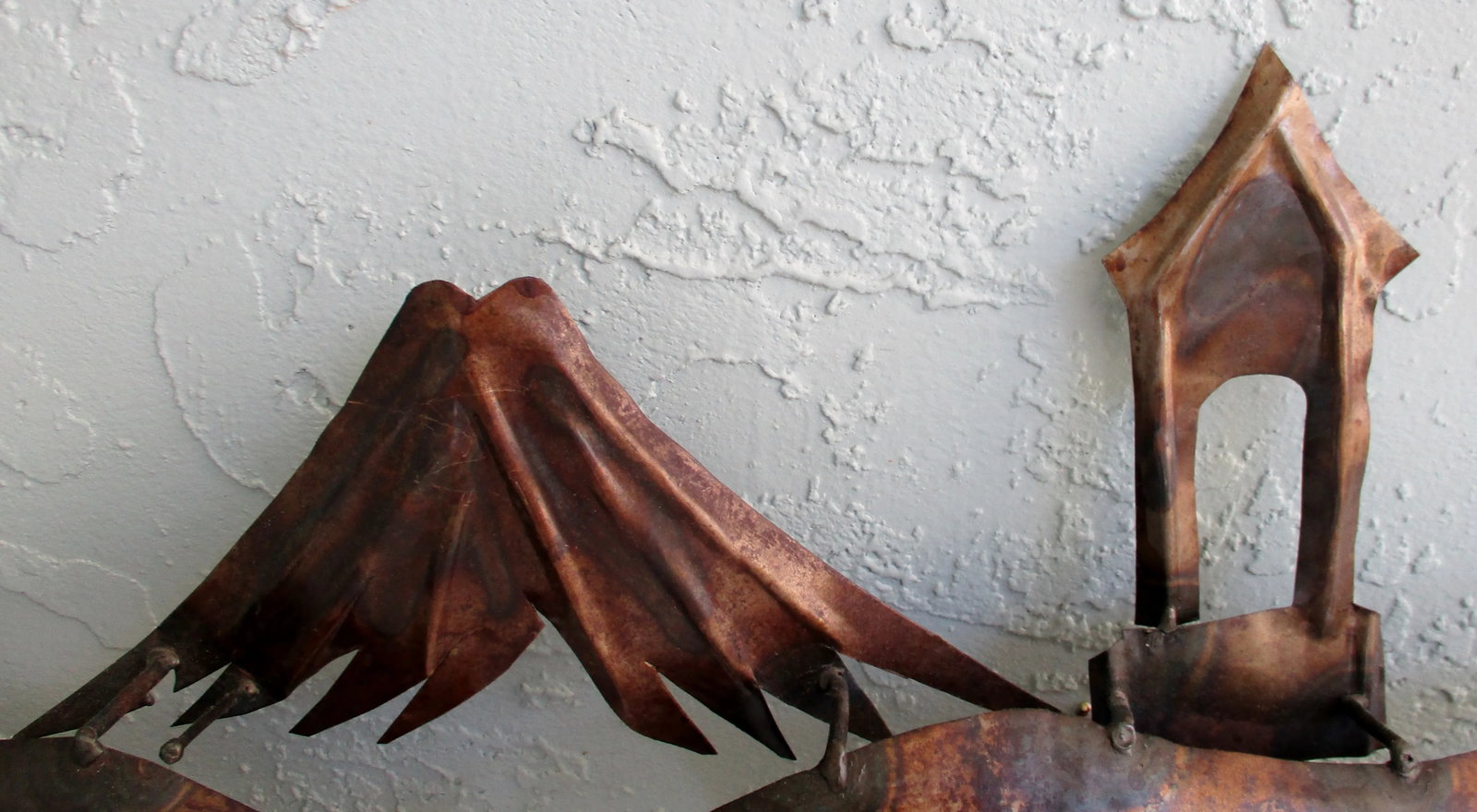 Vintage Burnished Brass Fighting Bulls Wall Sculpture - 4