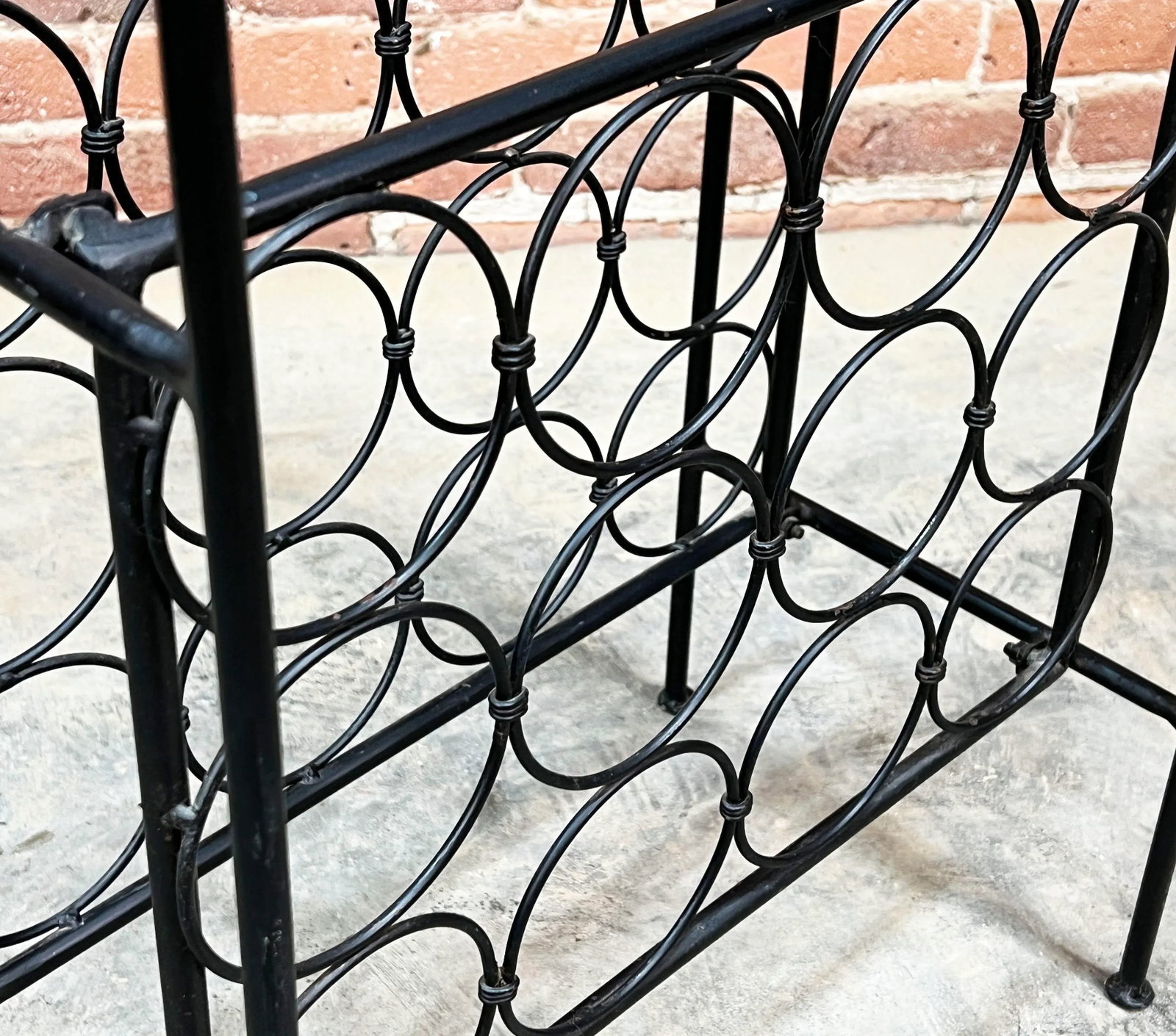 Vintage Mid Century Modern Wrought Iron & Glass Wine Rack / Bar by Arthur Umanoff - 5