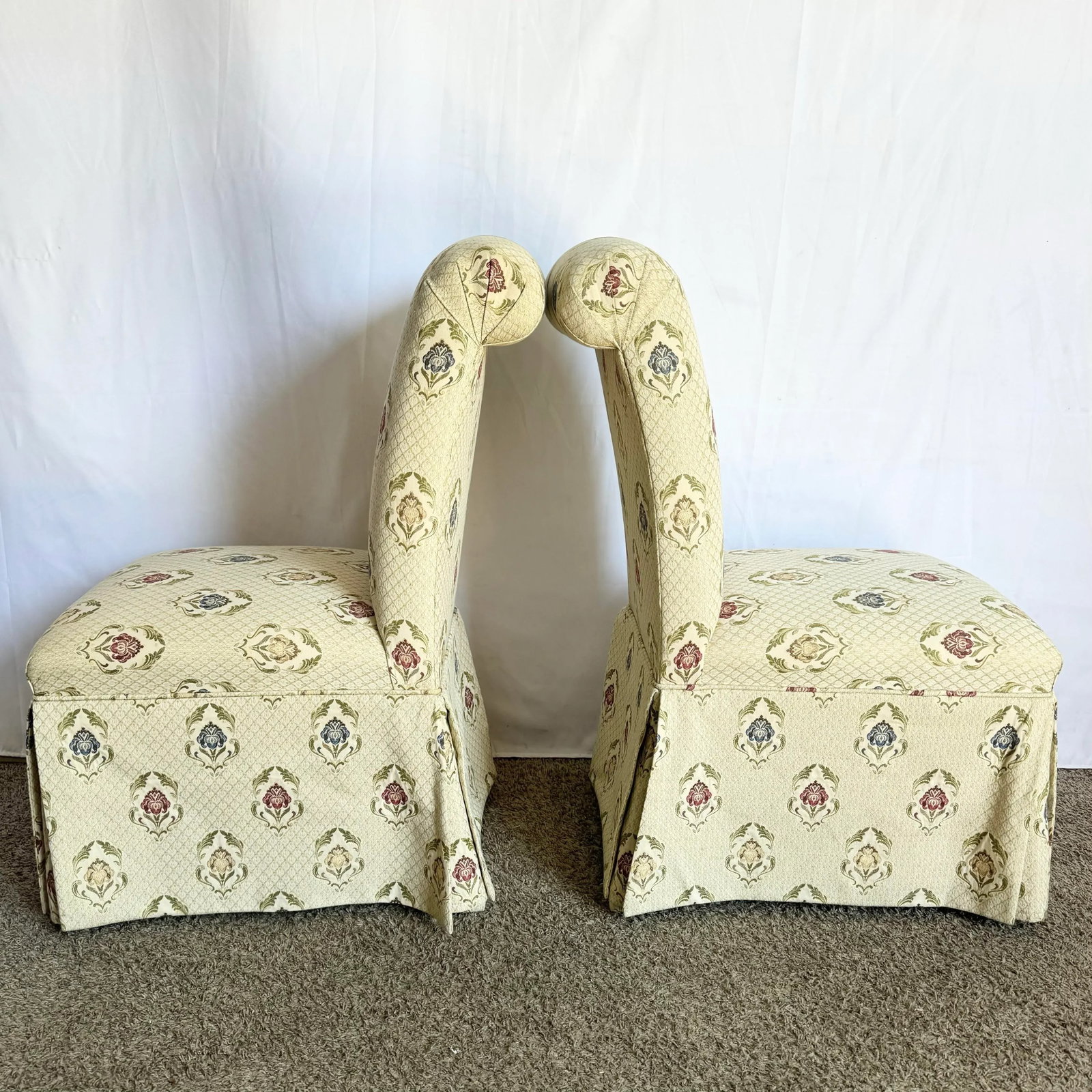 Vintage Regency Skirted Dining Chairs - Set of 4 - 8