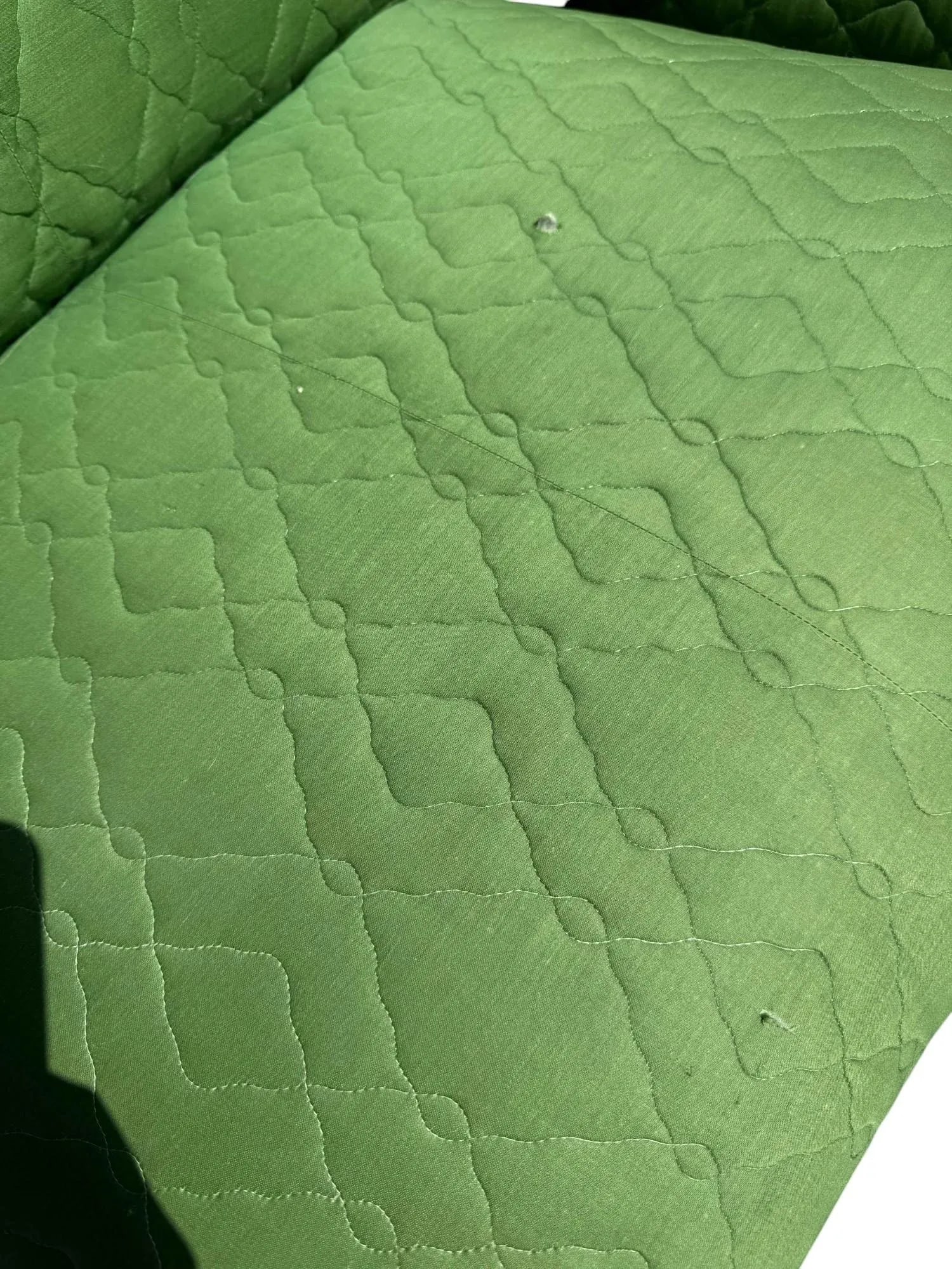 Late 20th Century Emerald Green Quilted Slipper Chairs - A Pair - 9
