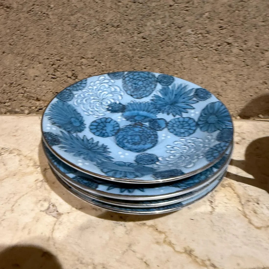 1960s Meito Japan Blue Floral Porcelain Tea Set - 3