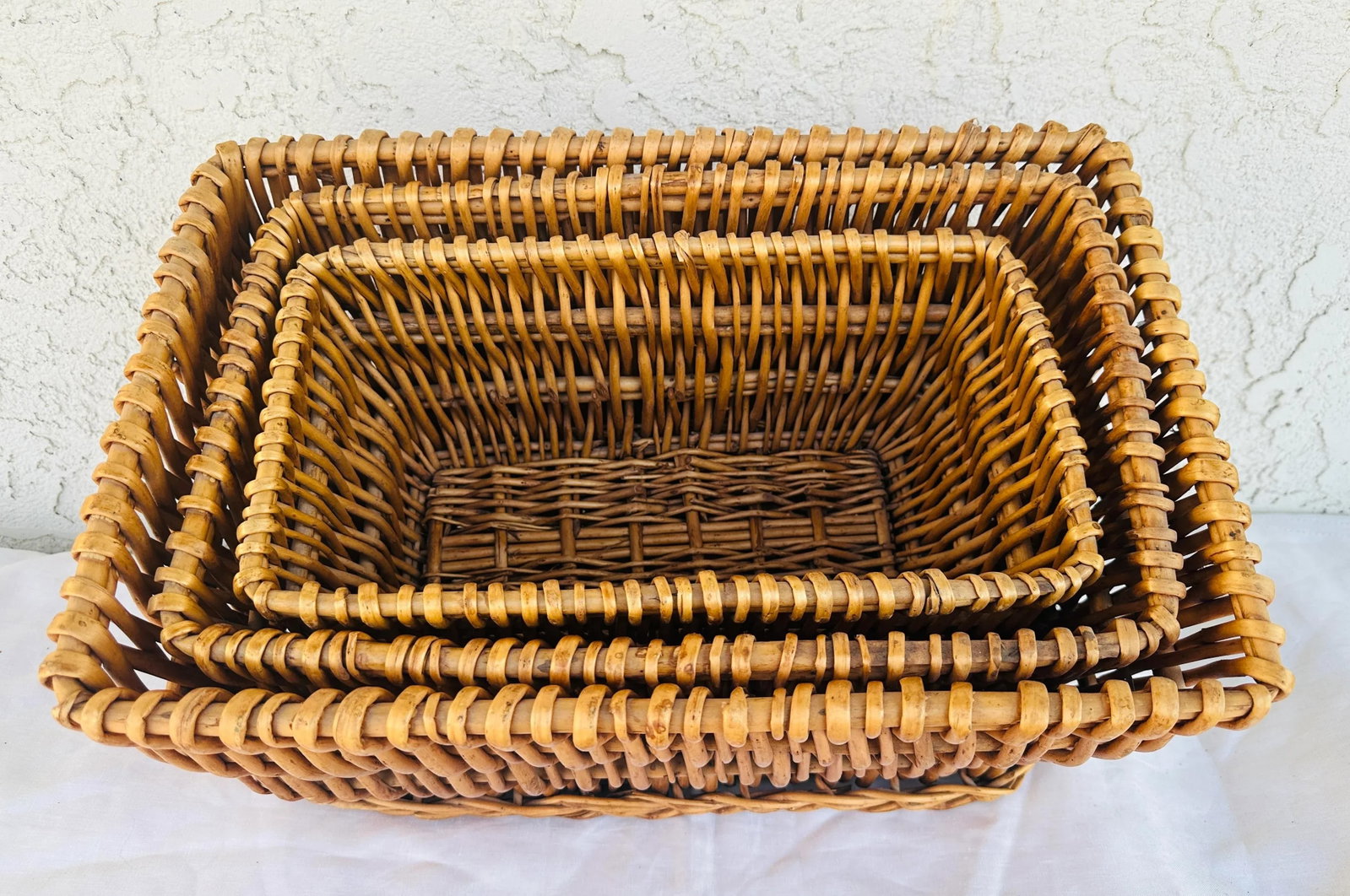 Set of 3 Woven Wicker/Rattan Nesting Baskets - 2