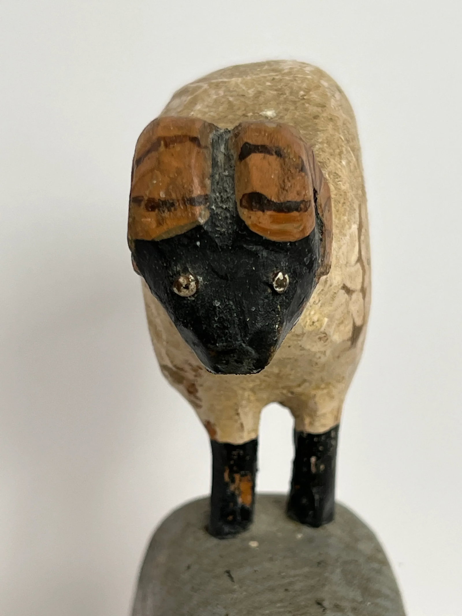 Original Signed Tom Kelly Folk Art Elephant Ram Wood Sculpture - 7