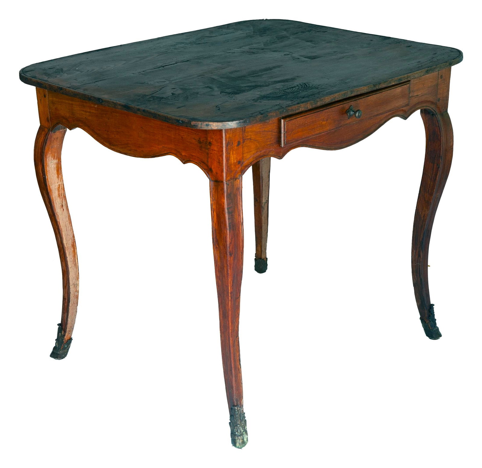 Antique Wood Side Table W/ 2 Drawers - 4