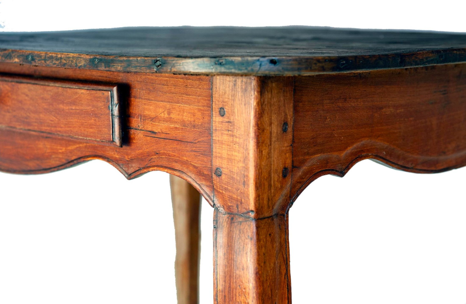 Antique Wood Side Table W/ 2 Drawers - 9