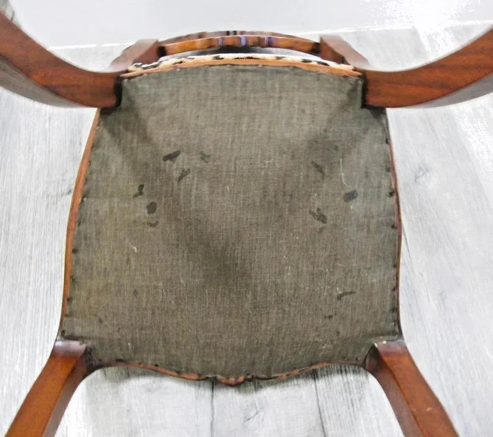 Antique Victorian Carved Walnut Balloon Back Occasional Side Chair - 17