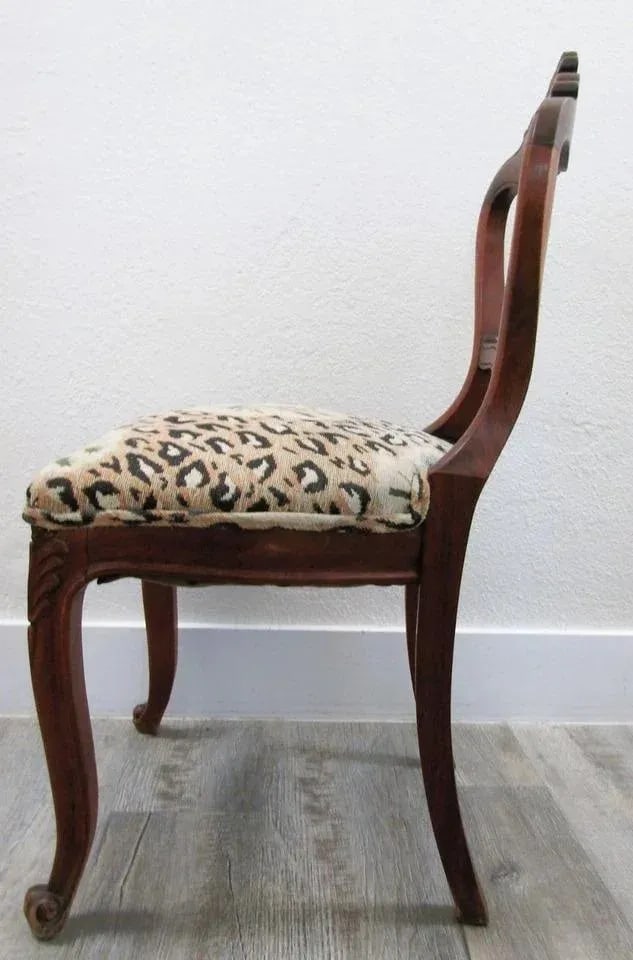 Antique Victorian Carved Walnut Balloon Back Occasional Side Chair - 5