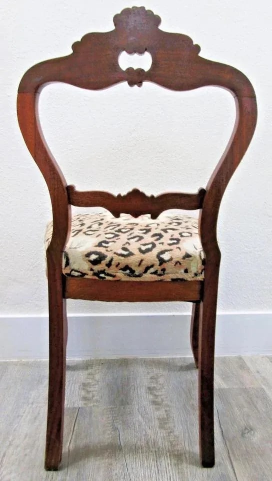 Antique Victorian Carved Walnut Balloon Back Occasional Side Chair - 7