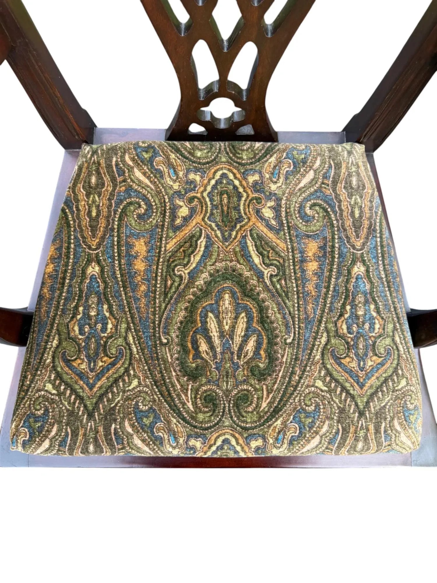 Late 20th Century Chippendale Style Side Chairs With Ralph Lauren Upholstery - A Pair - 9