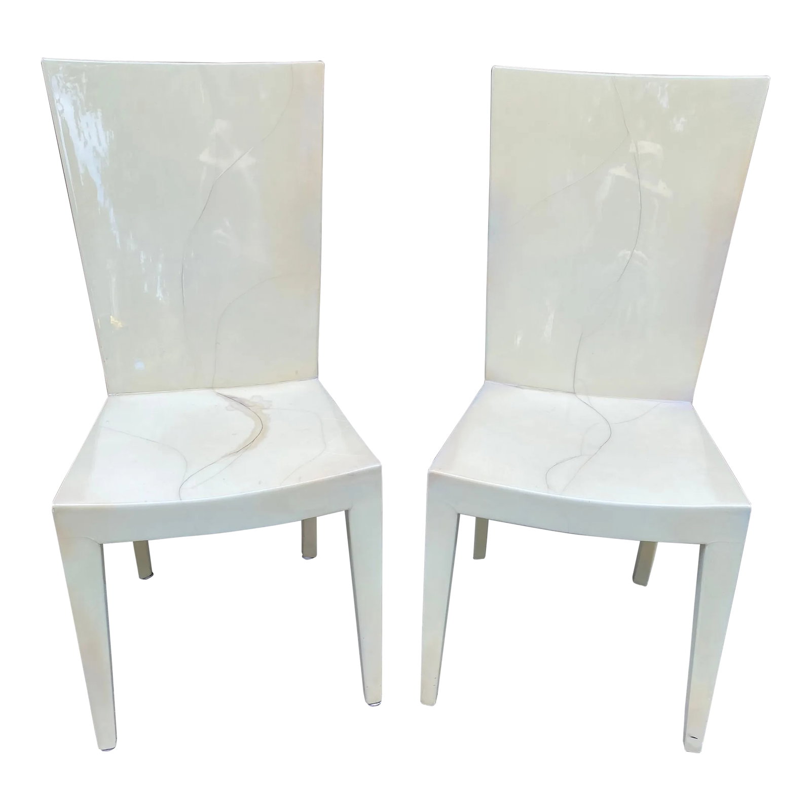 1980s Karl Springer Attributed Goatskin Chairs - Set of 2 (1 of 7)