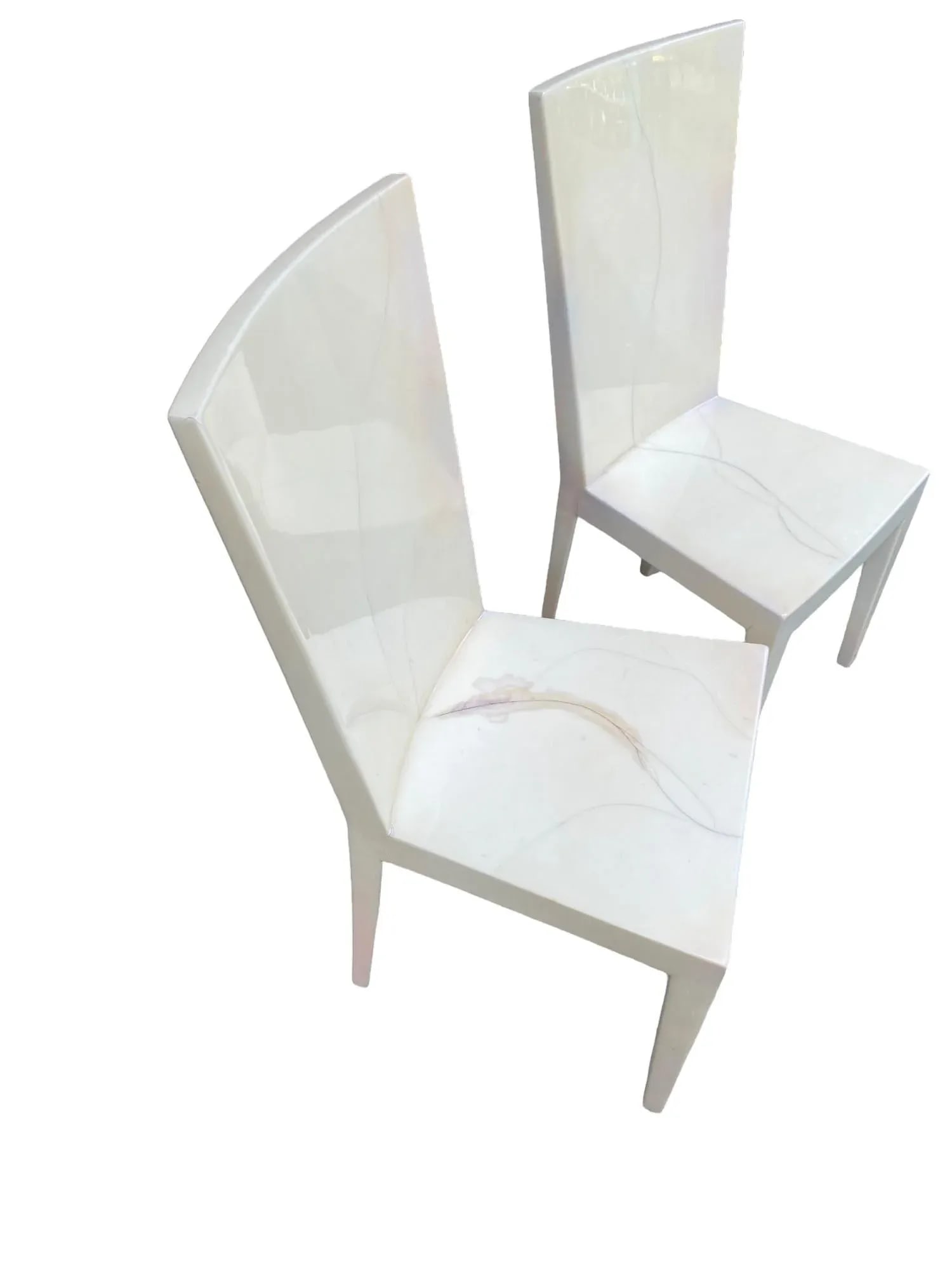 1980s Karl Springer Attributed Goatskin Chairs - Set of 2 - 4