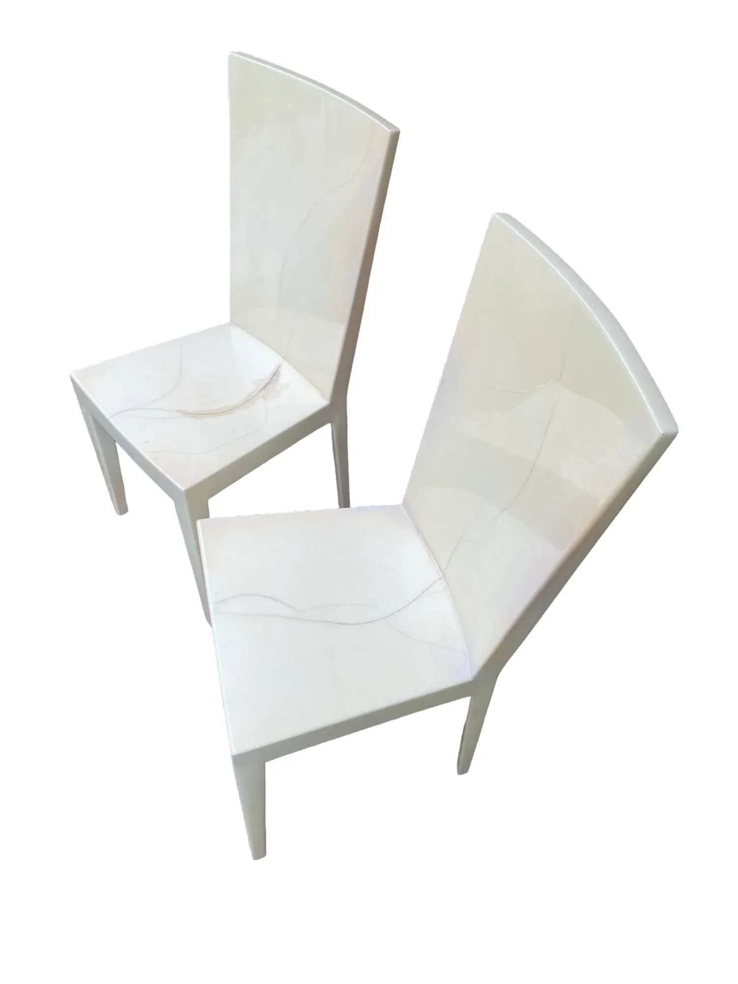 1980s Karl Springer Attributed Goatskin Chairs - Set of 2 - 6