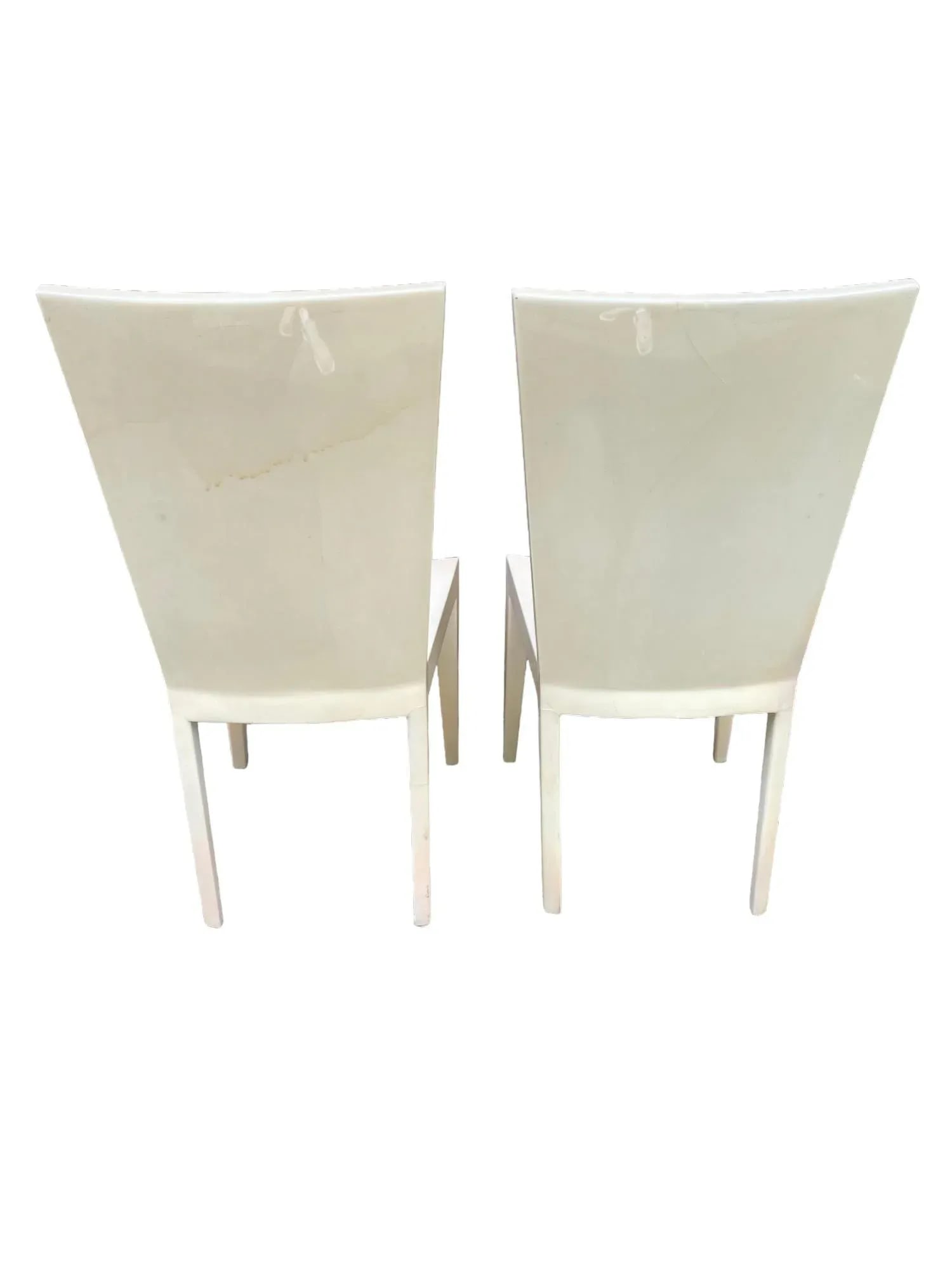 1980s Karl Springer Attributed Goatskin Chairs - Set of 2 - 7