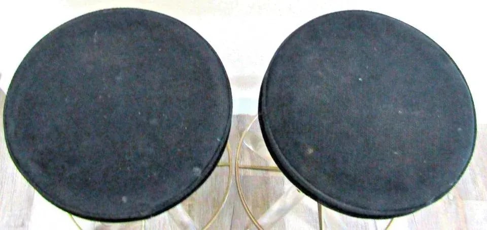 Pair of Hollywood Regency Lucite and Chrome Swivel Stools by Hill Manufacturing - 3
