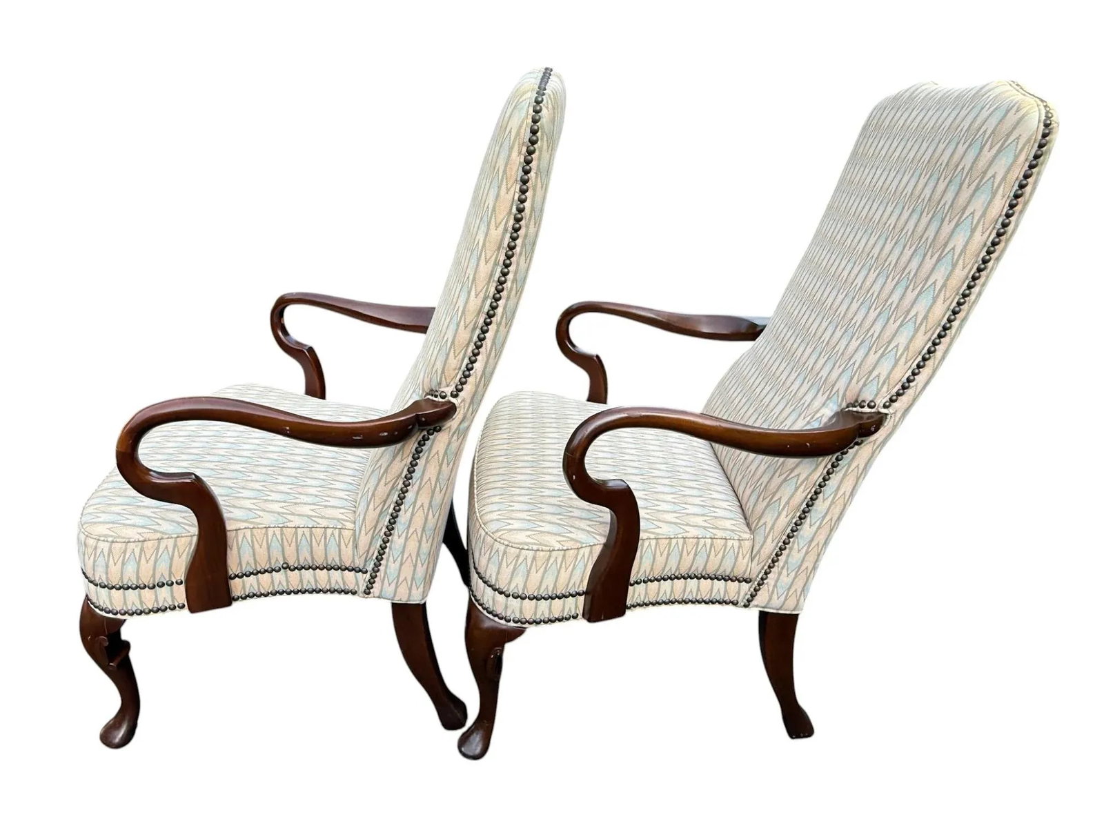 Late 20th Century Kimball Queen Anne Gooseneck Side Chair - A Pair - 3