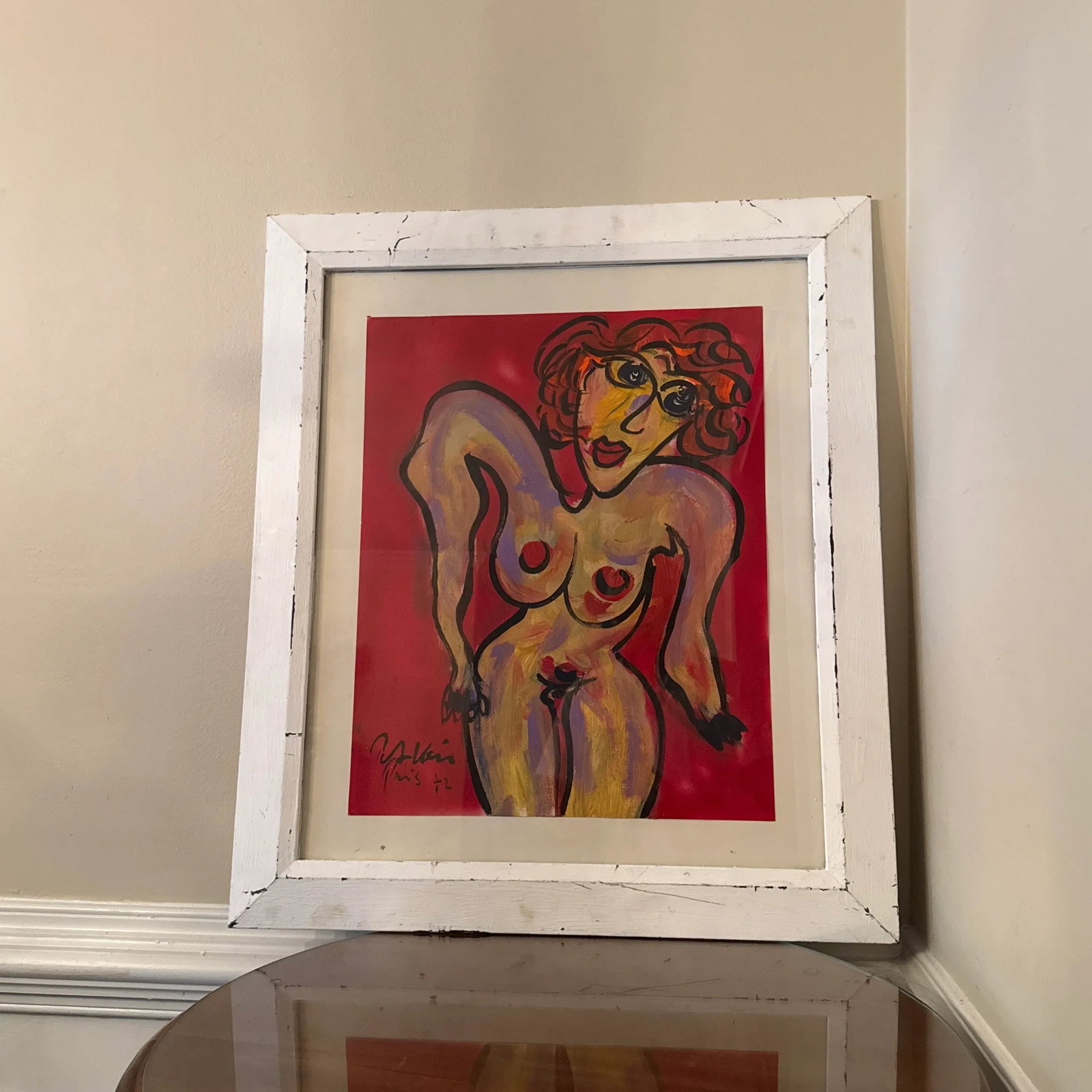1970s Vintage Abstract Portraiture; Original Artwork by Peter Robert Keil ~ Framed - 2