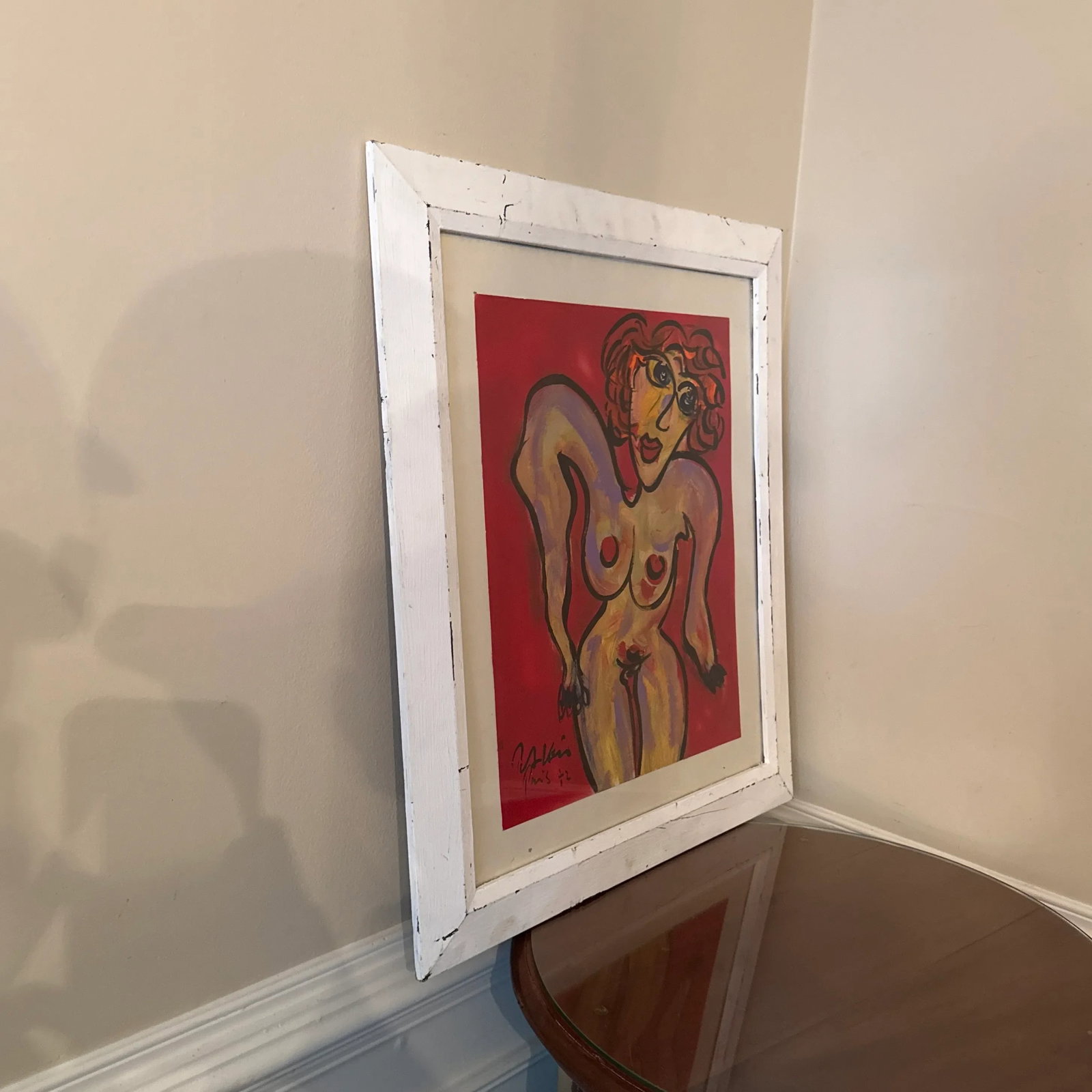 1970s Vintage Abstract Portraiture; Original Artwork by Peter Robert Keil ~ Framed - 3