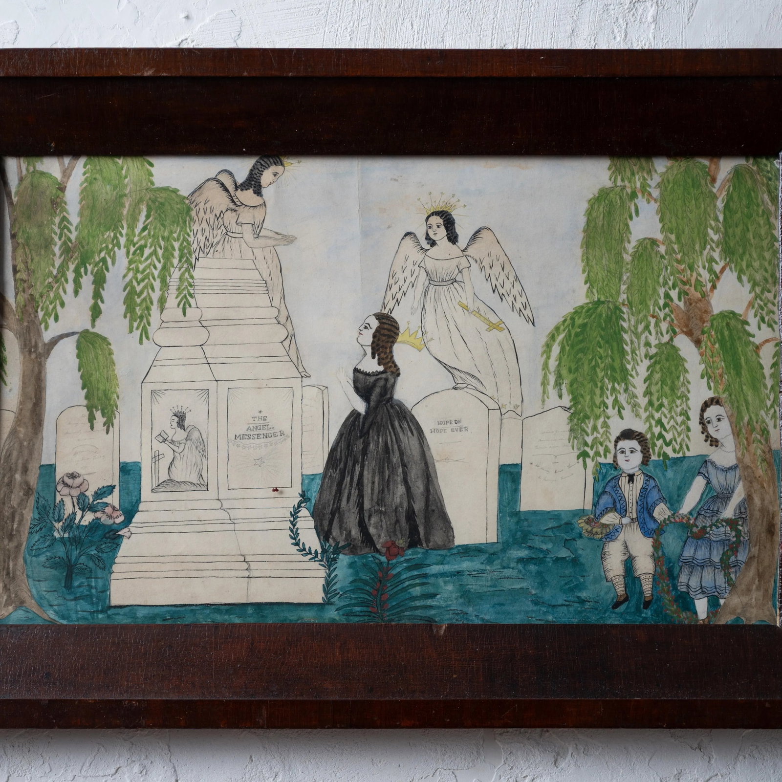 New England Memorial Mourning Watercolor, c.1830 - 3
