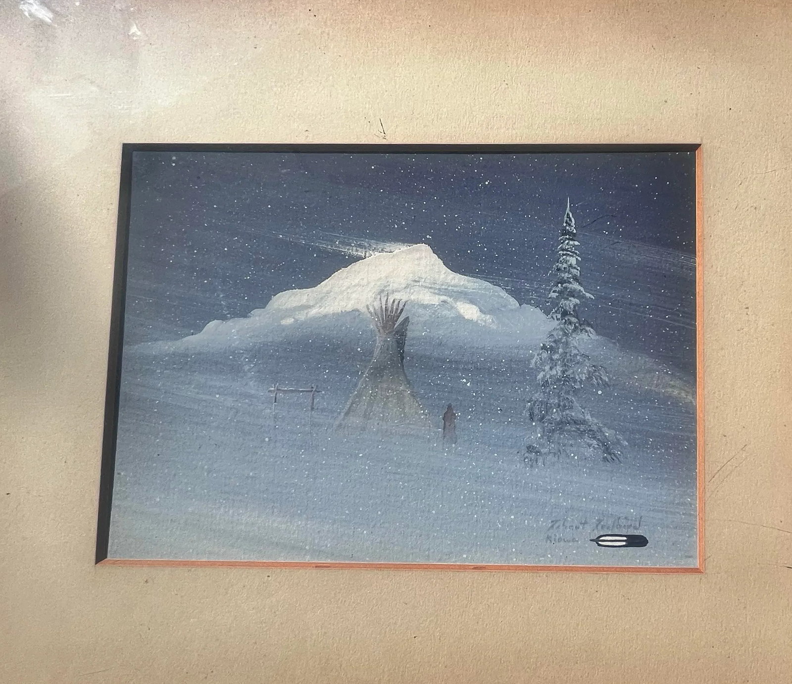 1960s Kiowa Native American Painting by Robert Redbirds Sr. - 3