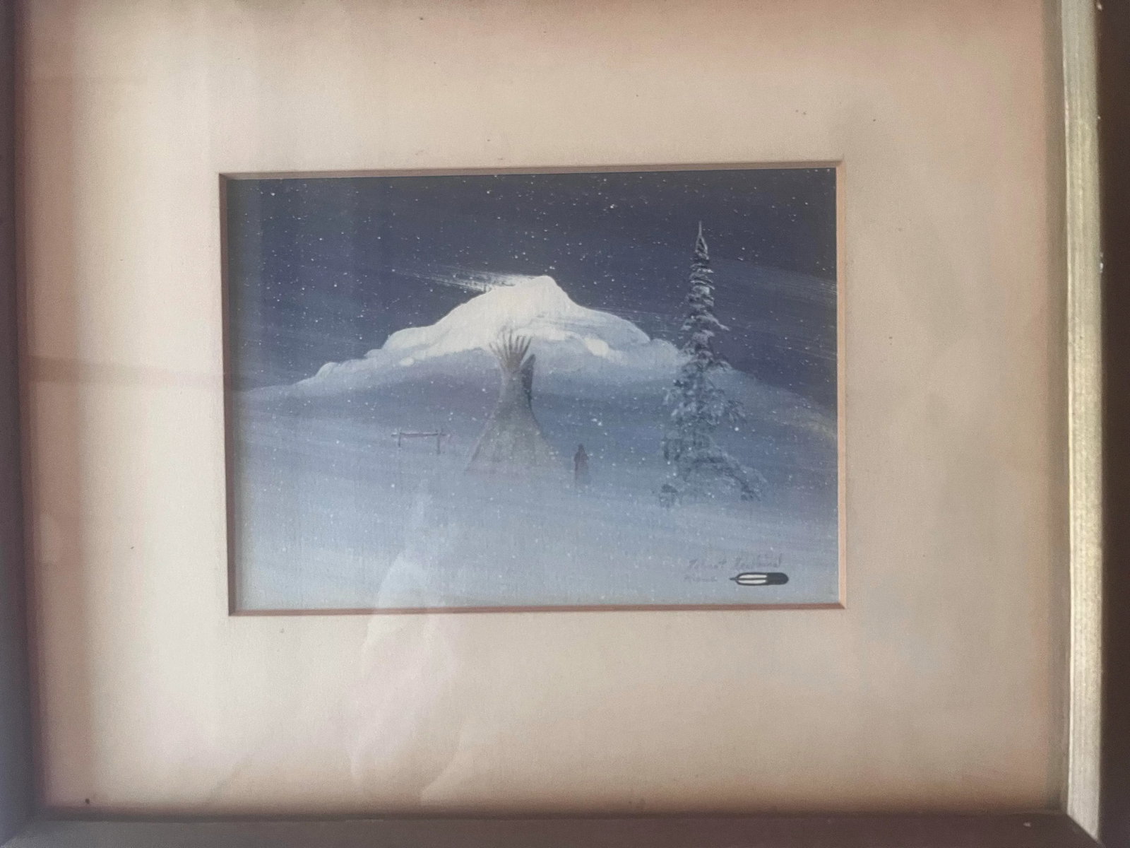 1960s Kiowa Native American Painting by Robert Redbirds Sr. - 7
