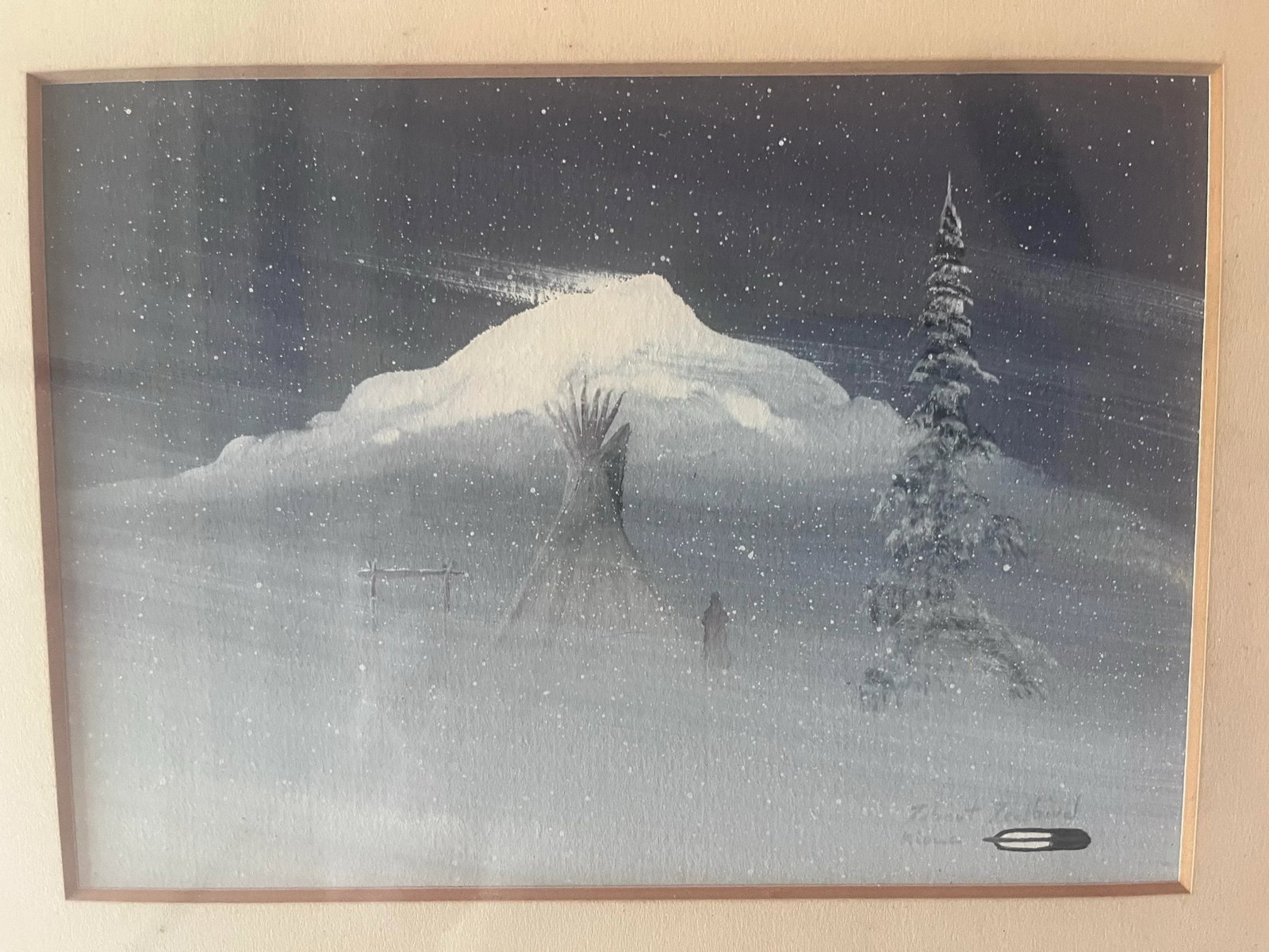 1960s Kiowa Native American Painting by Robert Redbirds Sr. - 9