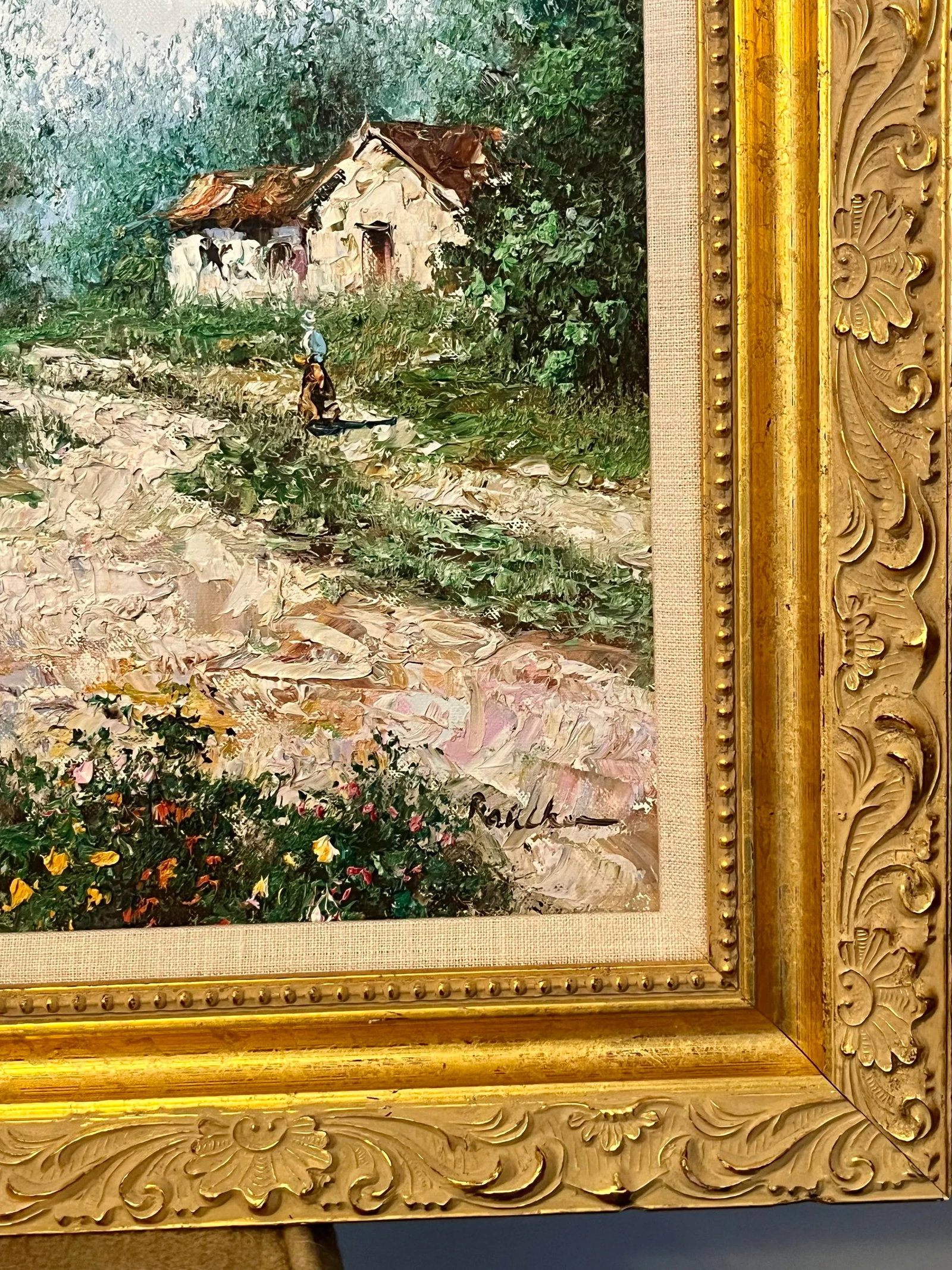 Mid-Century German Village Landscape - Signed Oil on Canvas by Theo Rauscher, C. 1957 - 10