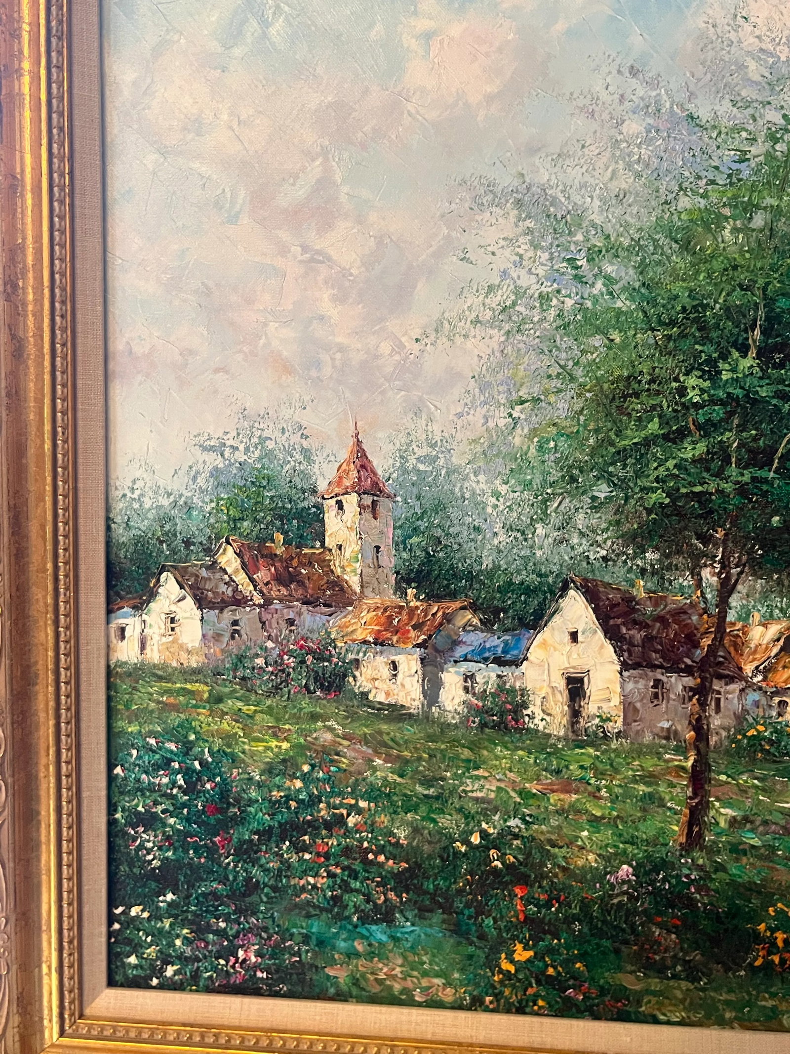 Mid-Century German Village Landscape - Signed Oil on Canvas by Theo Rauscher, C. 1957 - 5