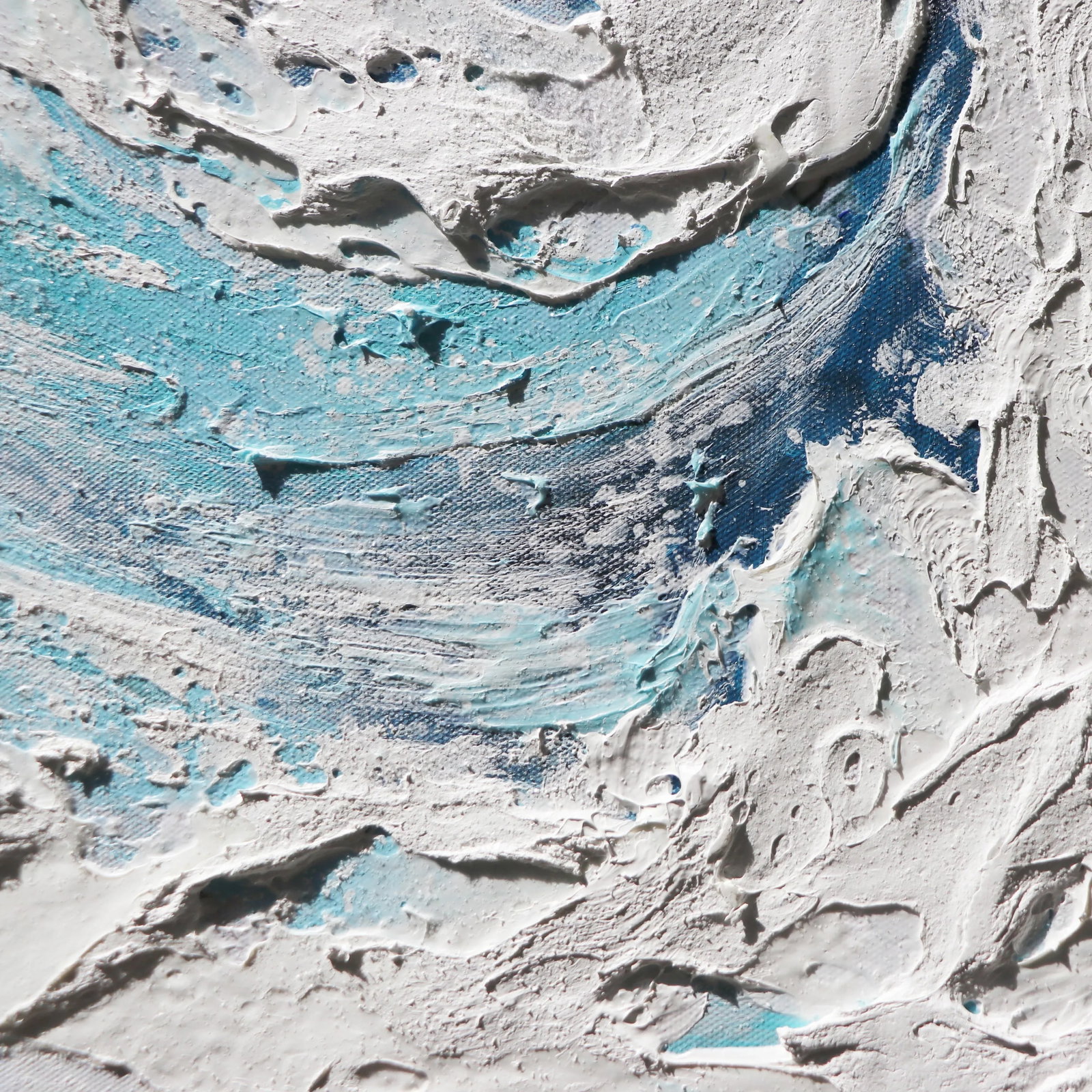 Pasargad Home Tidefall Hand-Painted Coastal Wave Oil Painting - 4