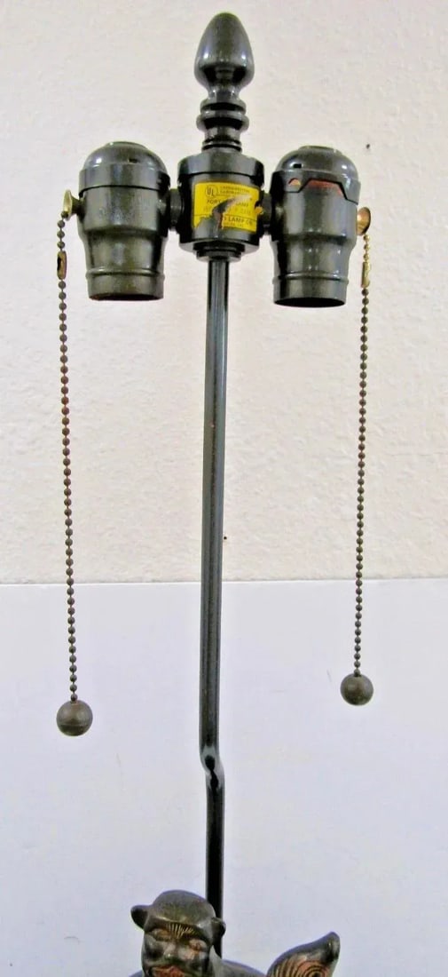 1960s Marbro Bronze Censer Lamps Foo Dogs Elephant Handles Sculpture Table Lamps - a Pair - 9