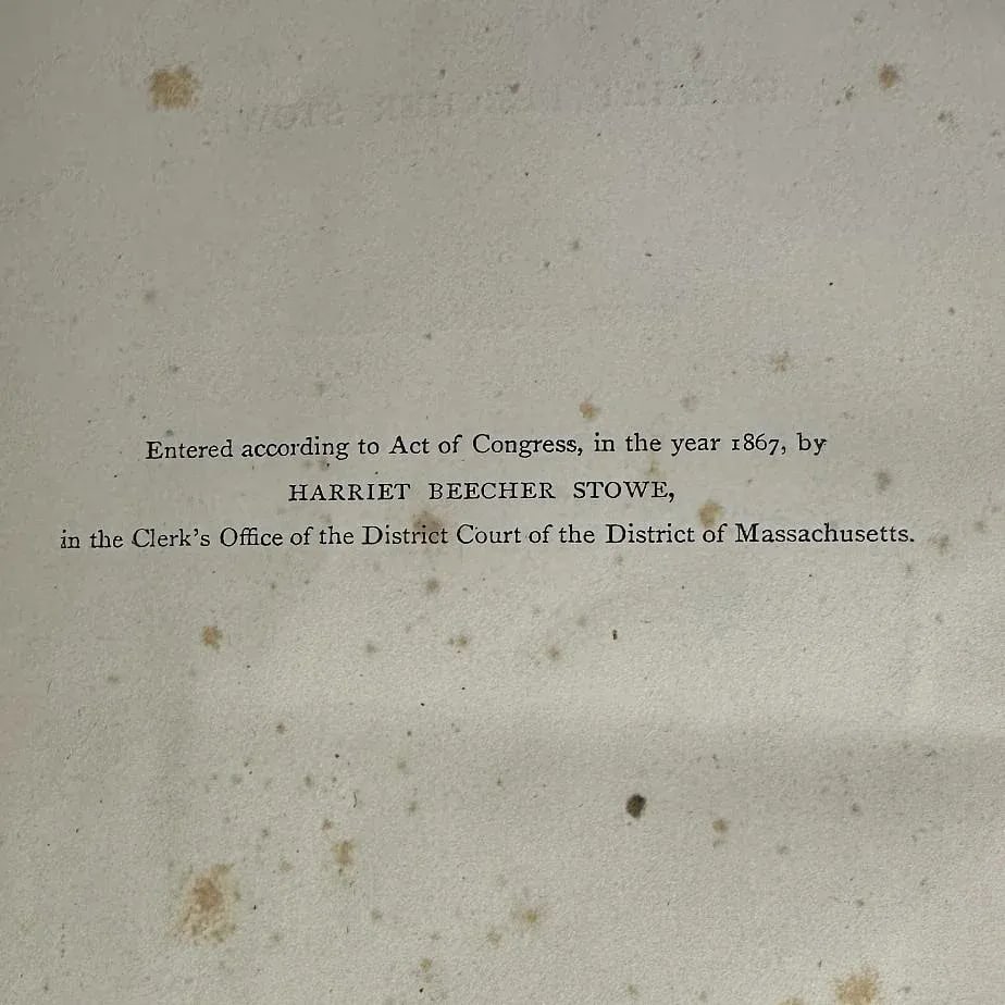 Antique 1867 Book "Mrs. Stowe's Religious Poems" 1st Edition - Author Signed - 7
