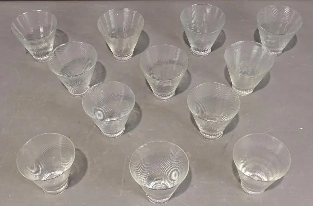 1970s Swirled Cocktail or Water Glasses- Set of 12 - 2