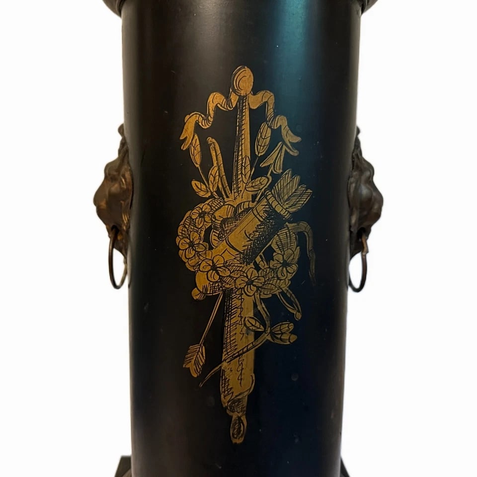 Early 19th Century French Lion Head Tole Tea Canister Lamp - 2